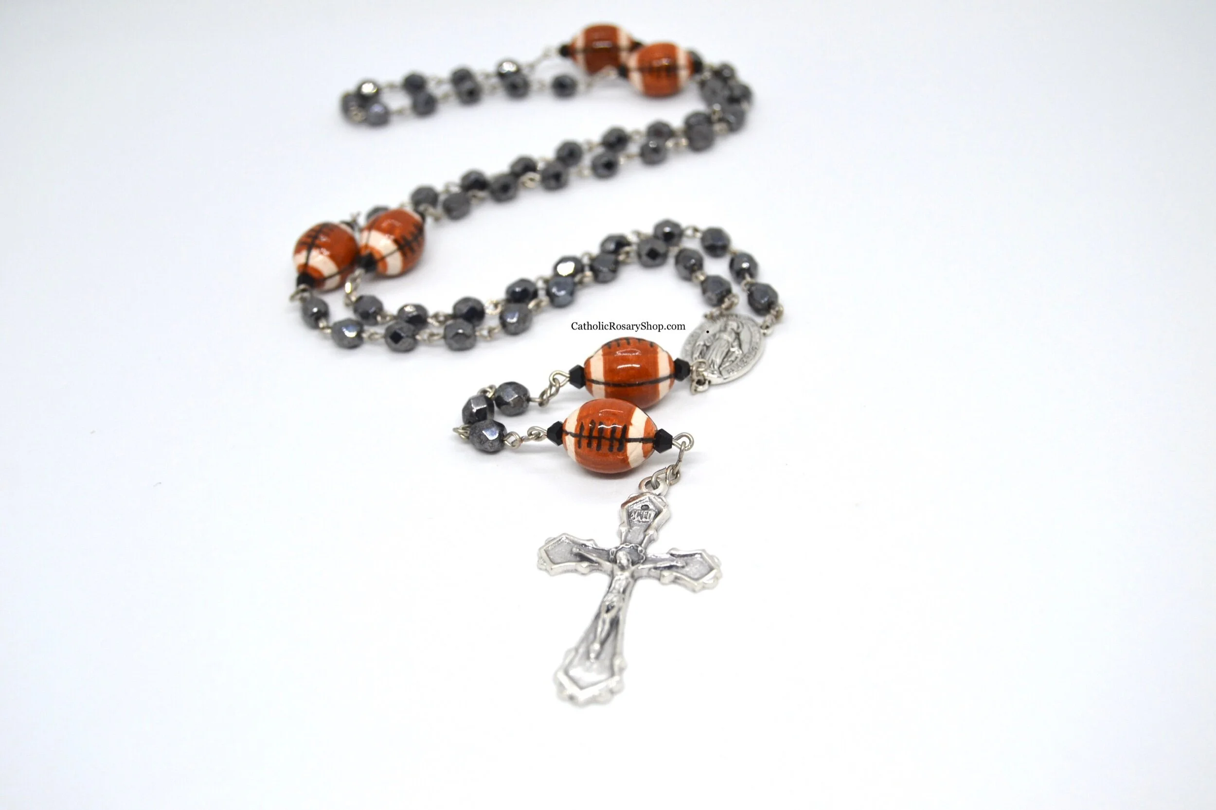 Football Rosary for Men and Boys | Personalized Sports Rosary Gifts