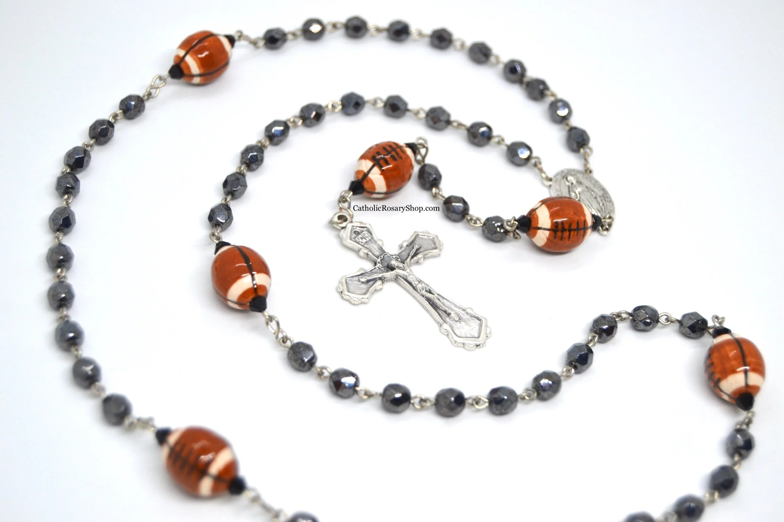 Football Rosary for Men and Boys | Personalized Sports Rosary Gifts