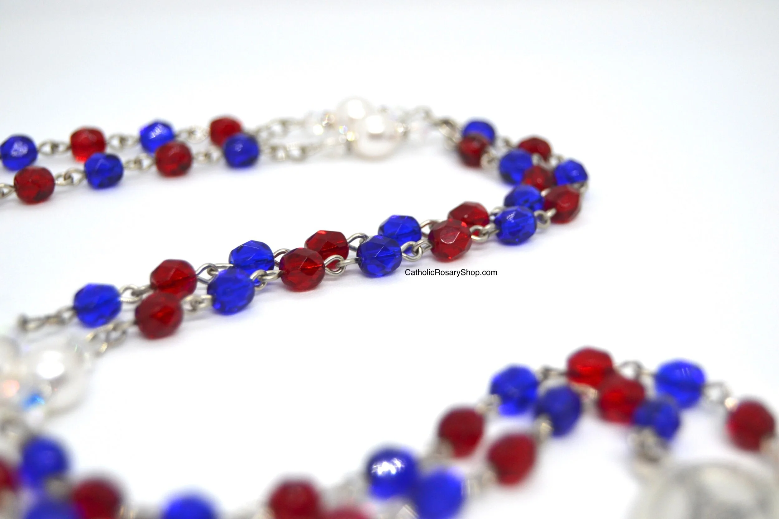 Patriotic Rosary | St. Michael Rosary in Red, White and Blue | Veteran's Custom Rosary
