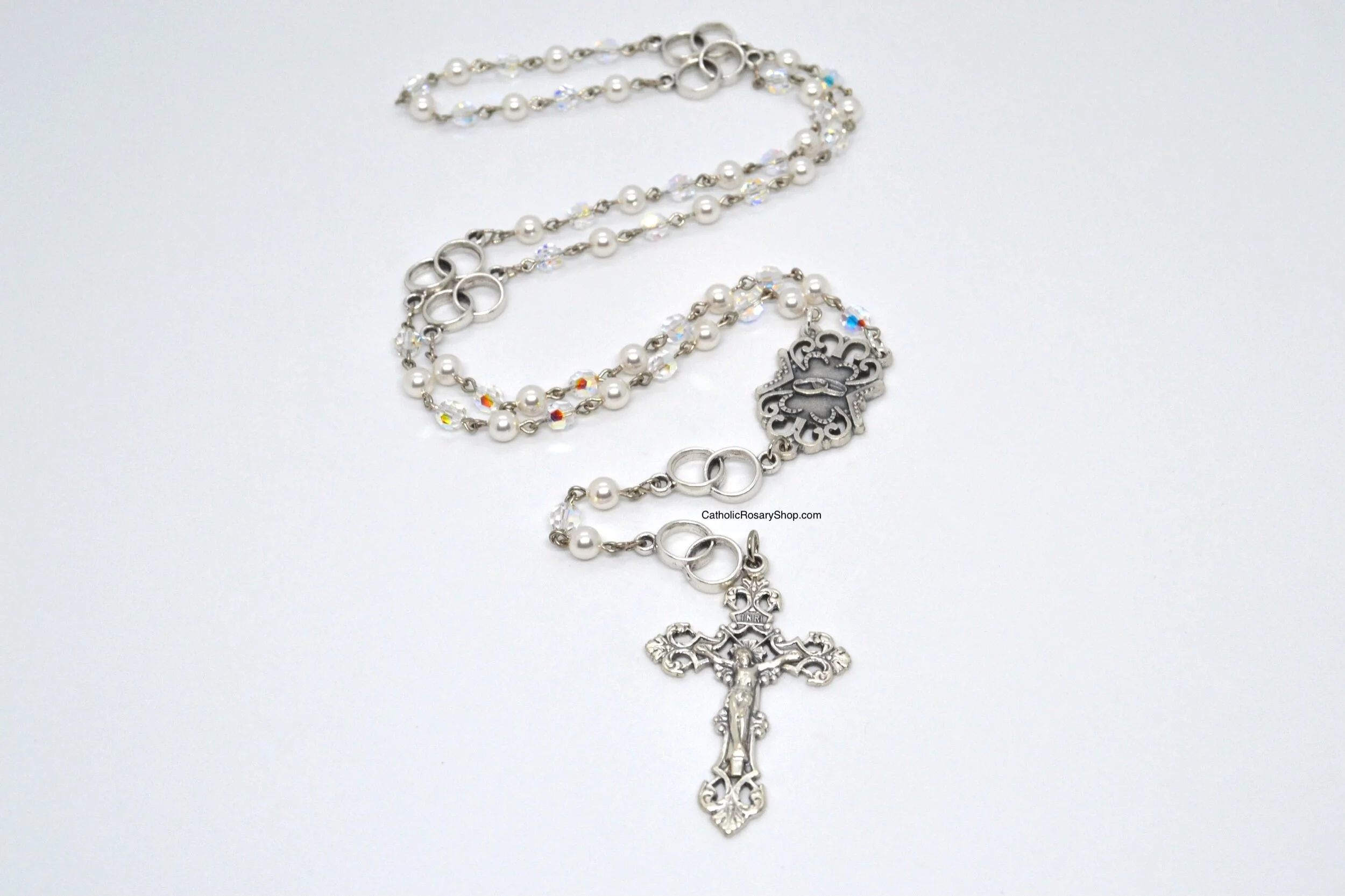 Marriage Rosary | Double Wedding Rings | Personalized Wedding Rosary Gifts | CatholicRosaryShop.com