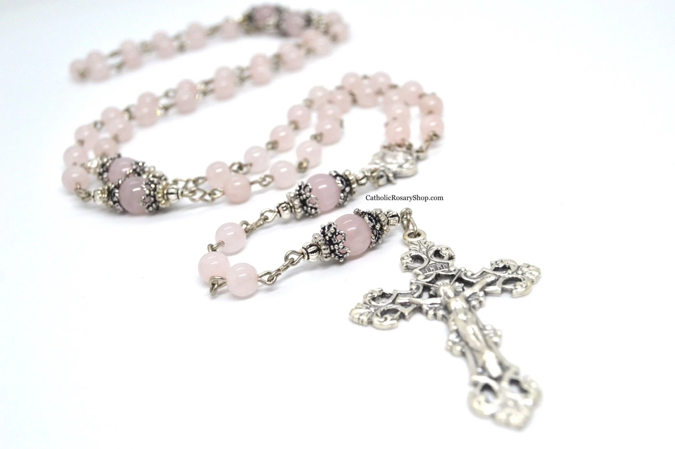 Pink Rose Quartz Heirloom Rosary