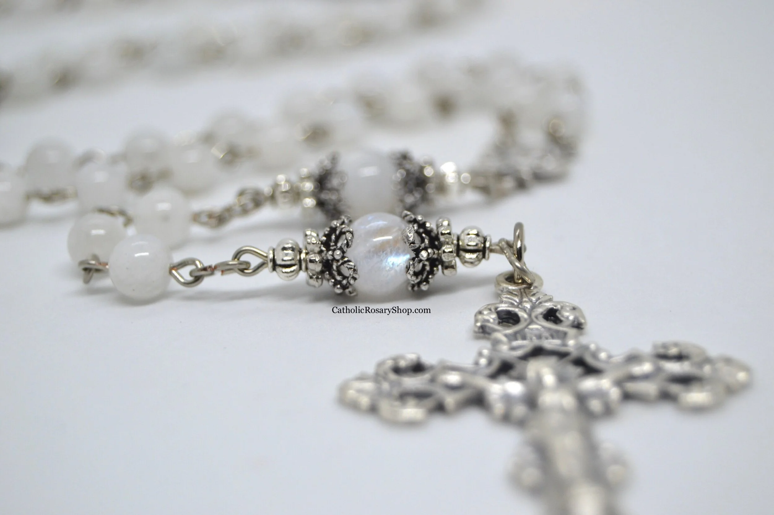 Moonstone Rosary | Personalized Rosary Gifts | Moonstone Heirloom Rosary | Wedding Rosary Gifts for the Bride