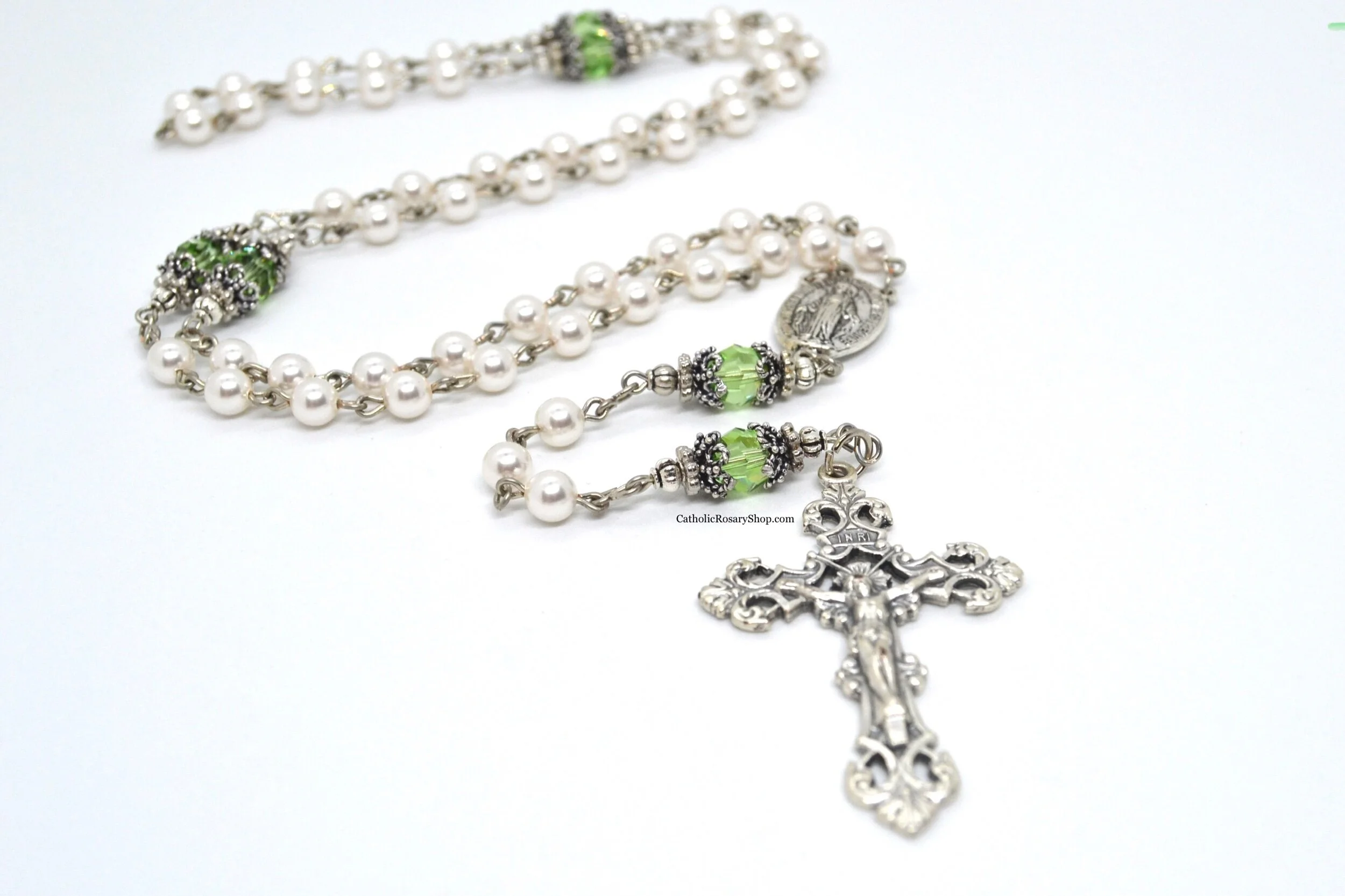 Peridot Birthstone Rosary for Women and Girls | Personalized August Birthstone Rosary for Baptism, First Communion or Confirmation