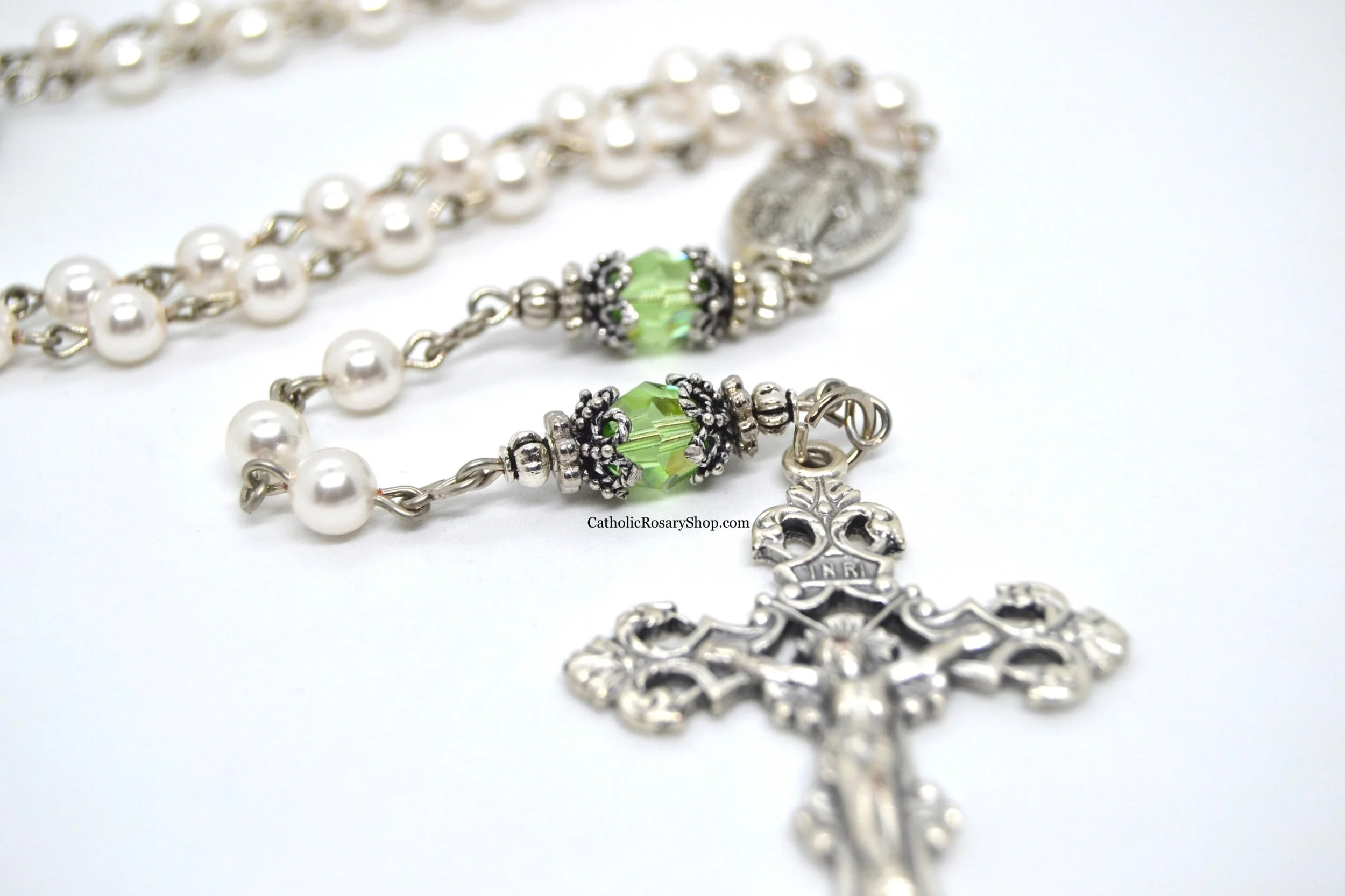 Peridot Birthstone Rosary for Women and Girls | Personalized August Birthstone Rosary for Baptism, First Communion or Confirmation