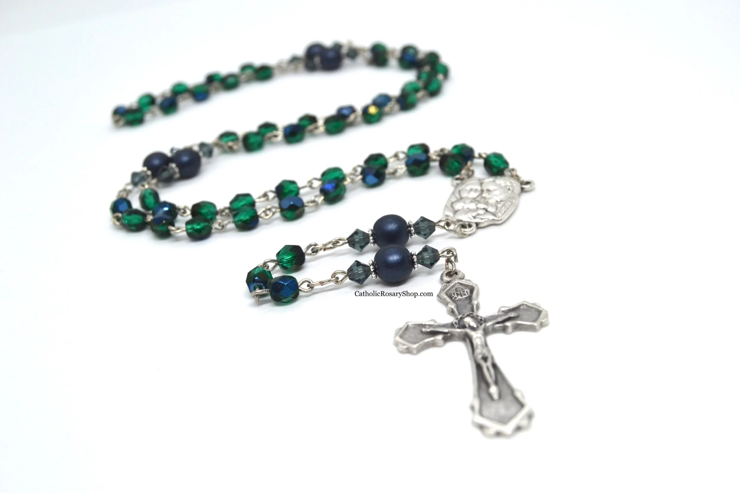 Dark Green and Dark Blue Rosary