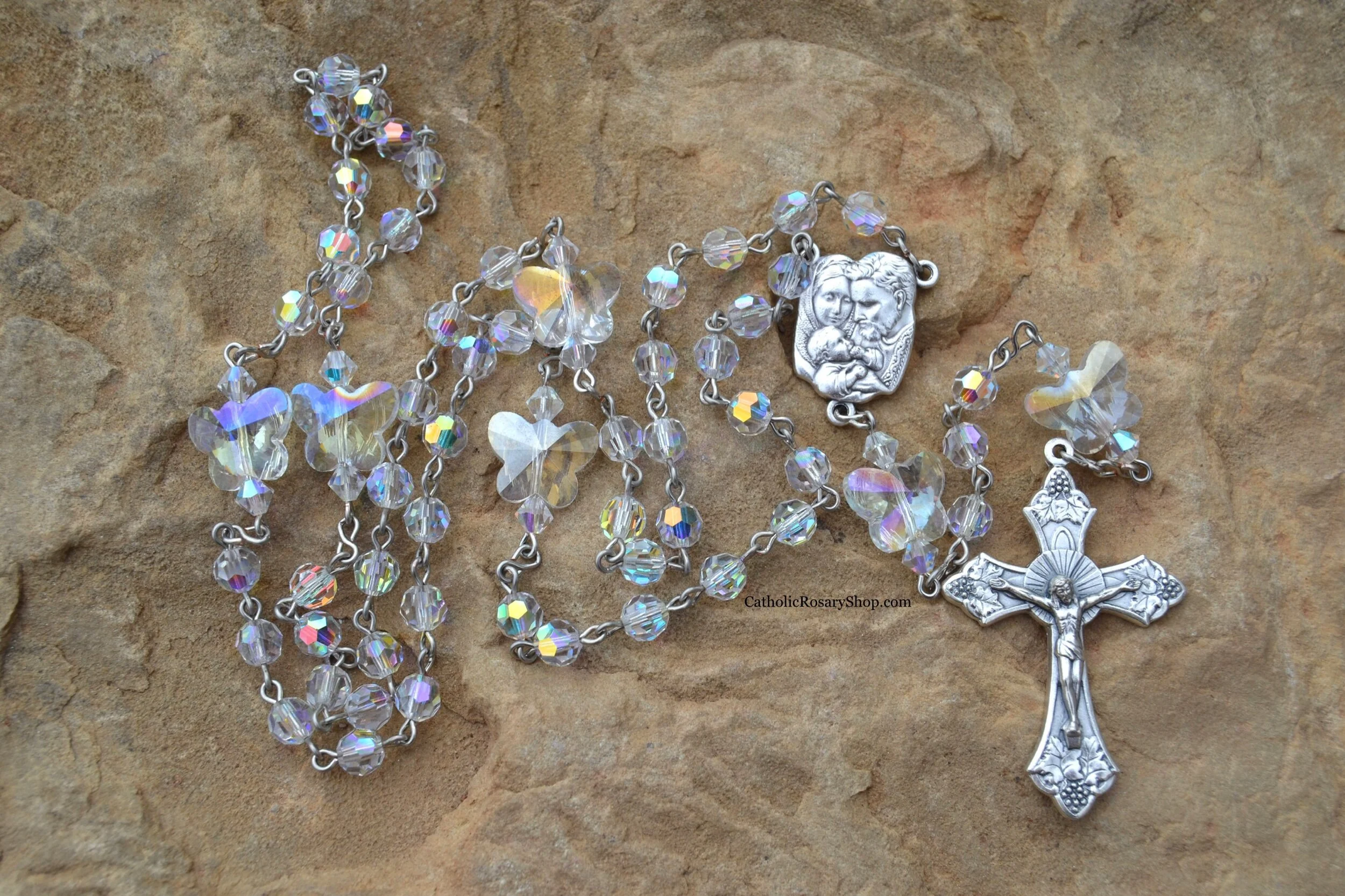 Butterfly Crystal Clear Rosary