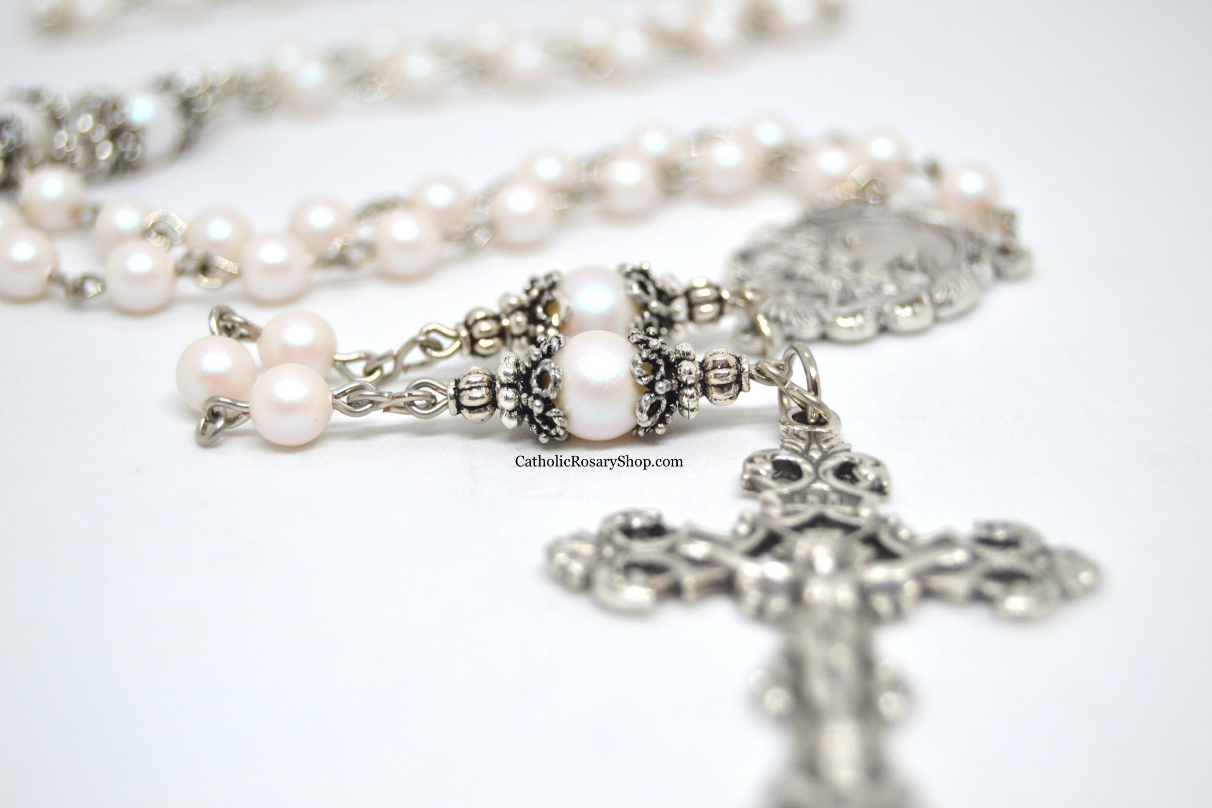 Pearlescent White Pearl Rosary