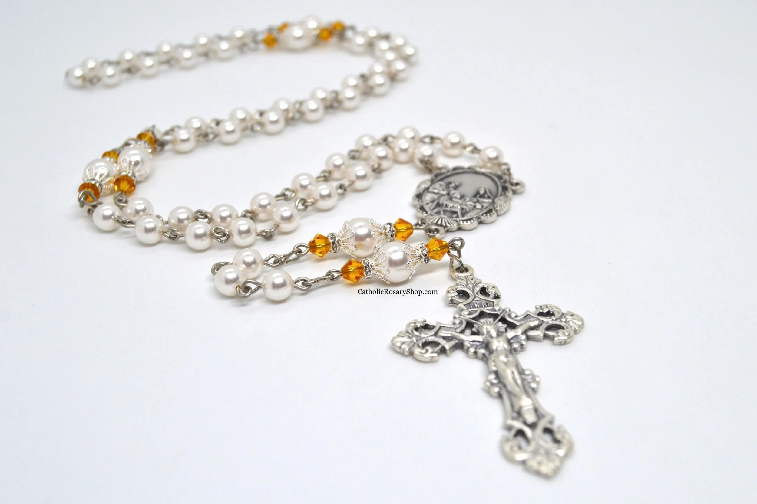 Topaz Birthstone Rosary for Women and Girls |Personalized November Birthstone Rosary | Rosary Gifts for Baptism, First Communion and Confirmation | CatholicRosaryShop.com