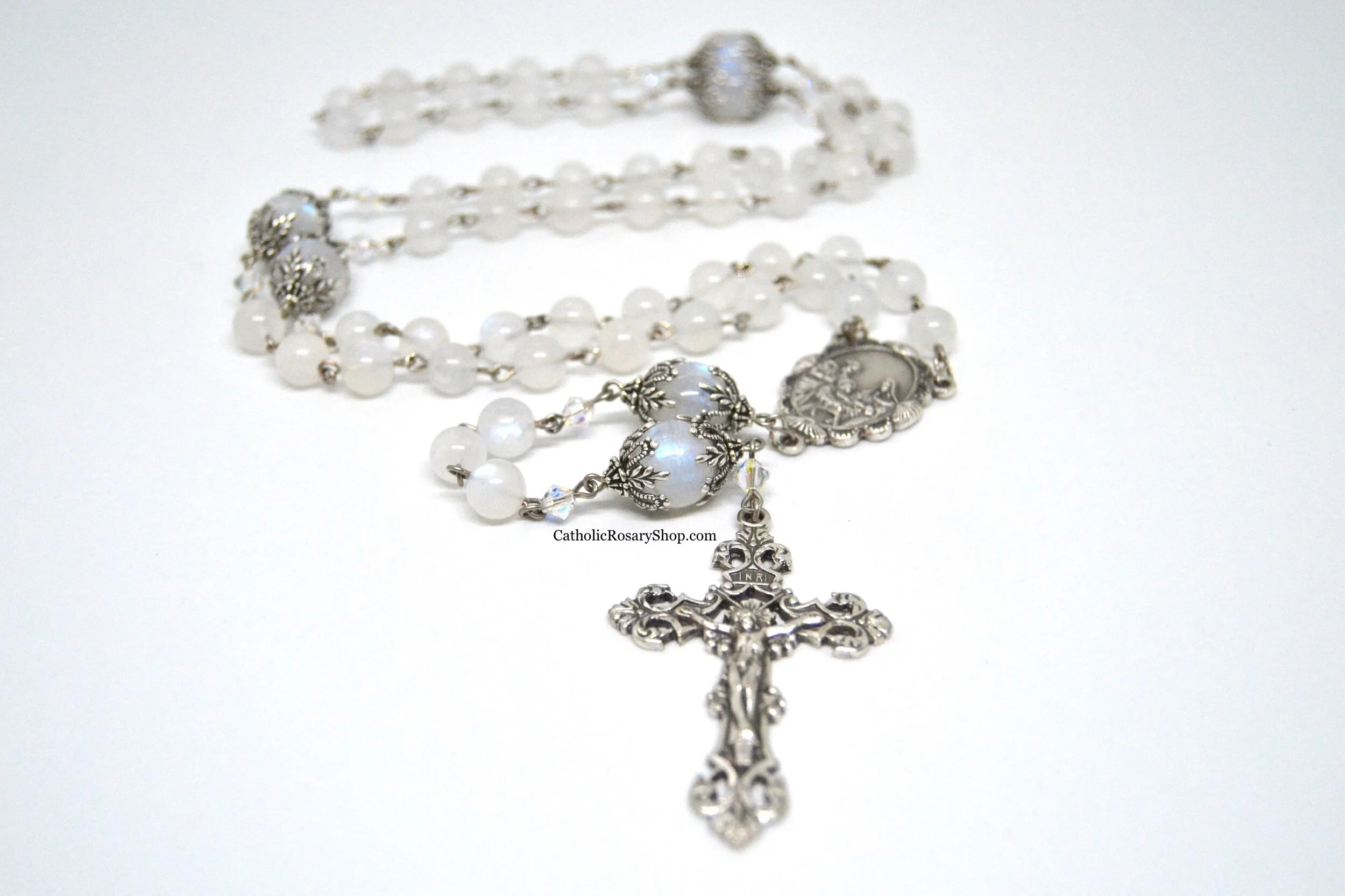 Genuine Moonstone Heirloom Rosary | Personalized Heirloom Rosary Gifts | CatholicRosaryShop.com