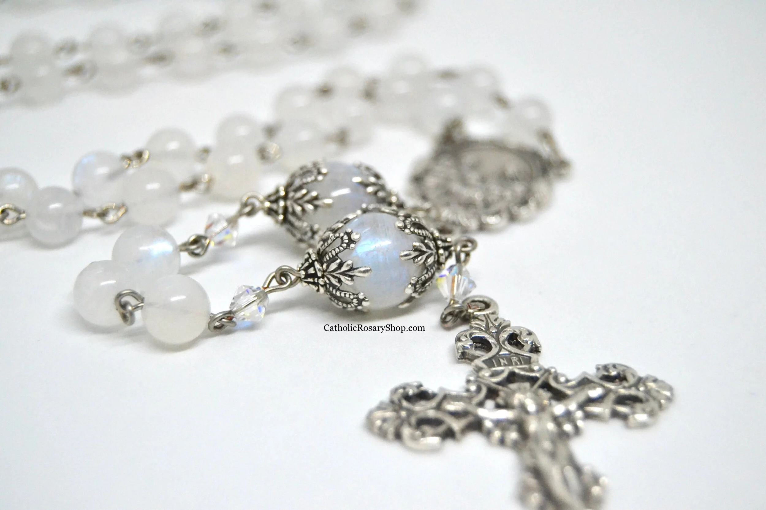 Genuine Moonstone Heirloom Rosary | Personalized Heirloom Rosary Gifts | CatholicRosaryShop.com