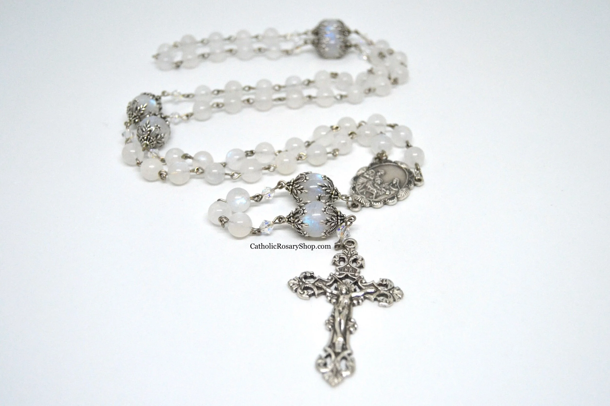 Genuine Moonstone Heirloom Rosary | Personalized Heirloom Rosary Gifts | CatholicRosaryShop.com