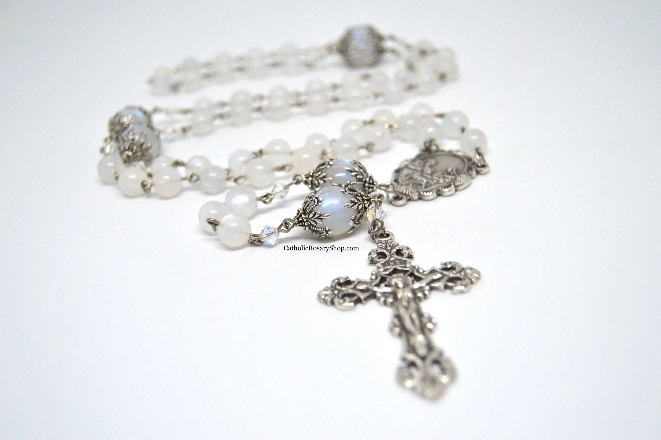 Genuine Moonstone Heirloom Rosary | Personalized Heirloom Rosary Gifts | CatholicRosaryShop.com