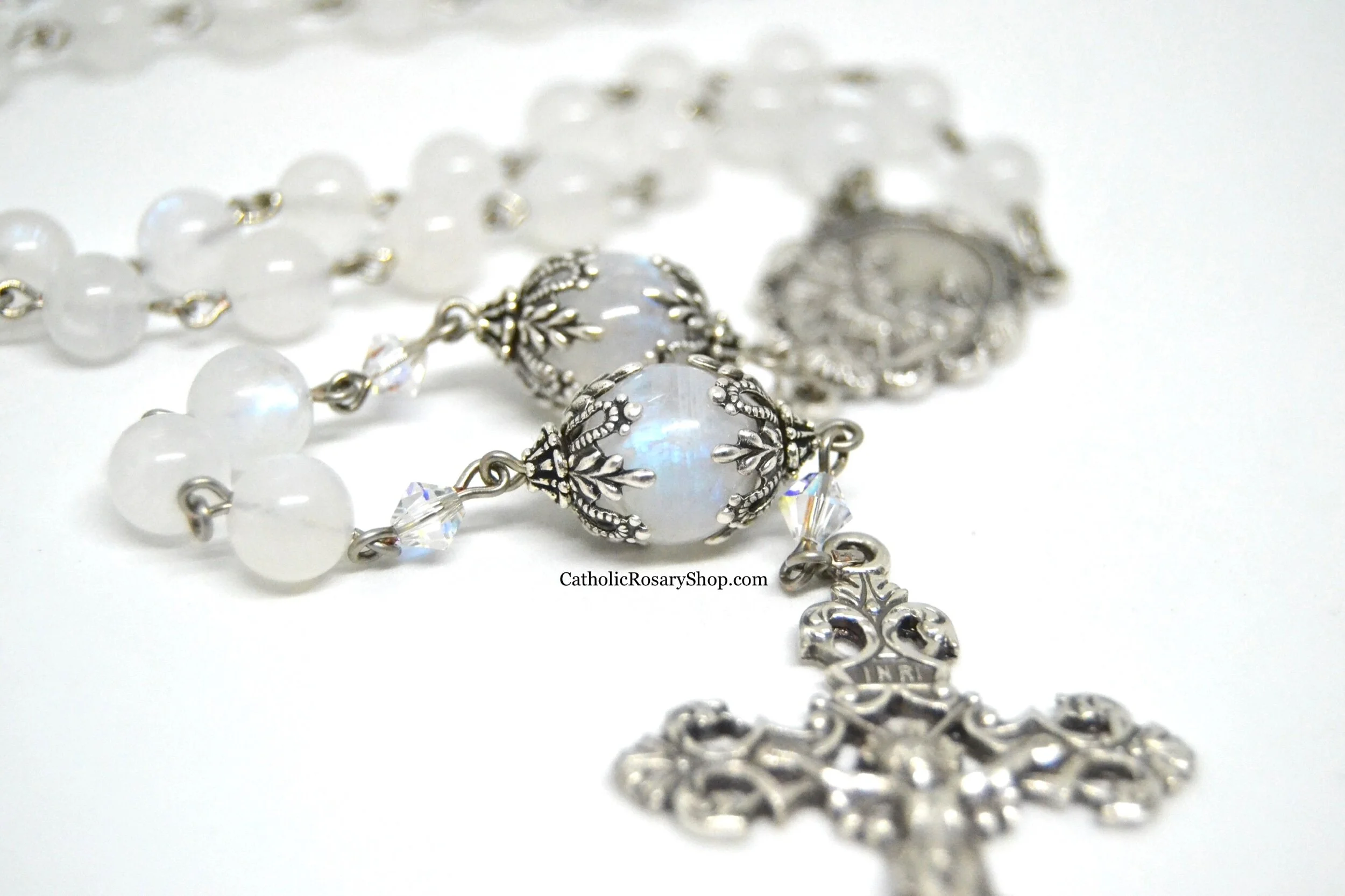 Genuine Moonstone Heirloom Rosary | Personalized Heirloom Rosary Gifts | CatholicRosaryShop.com