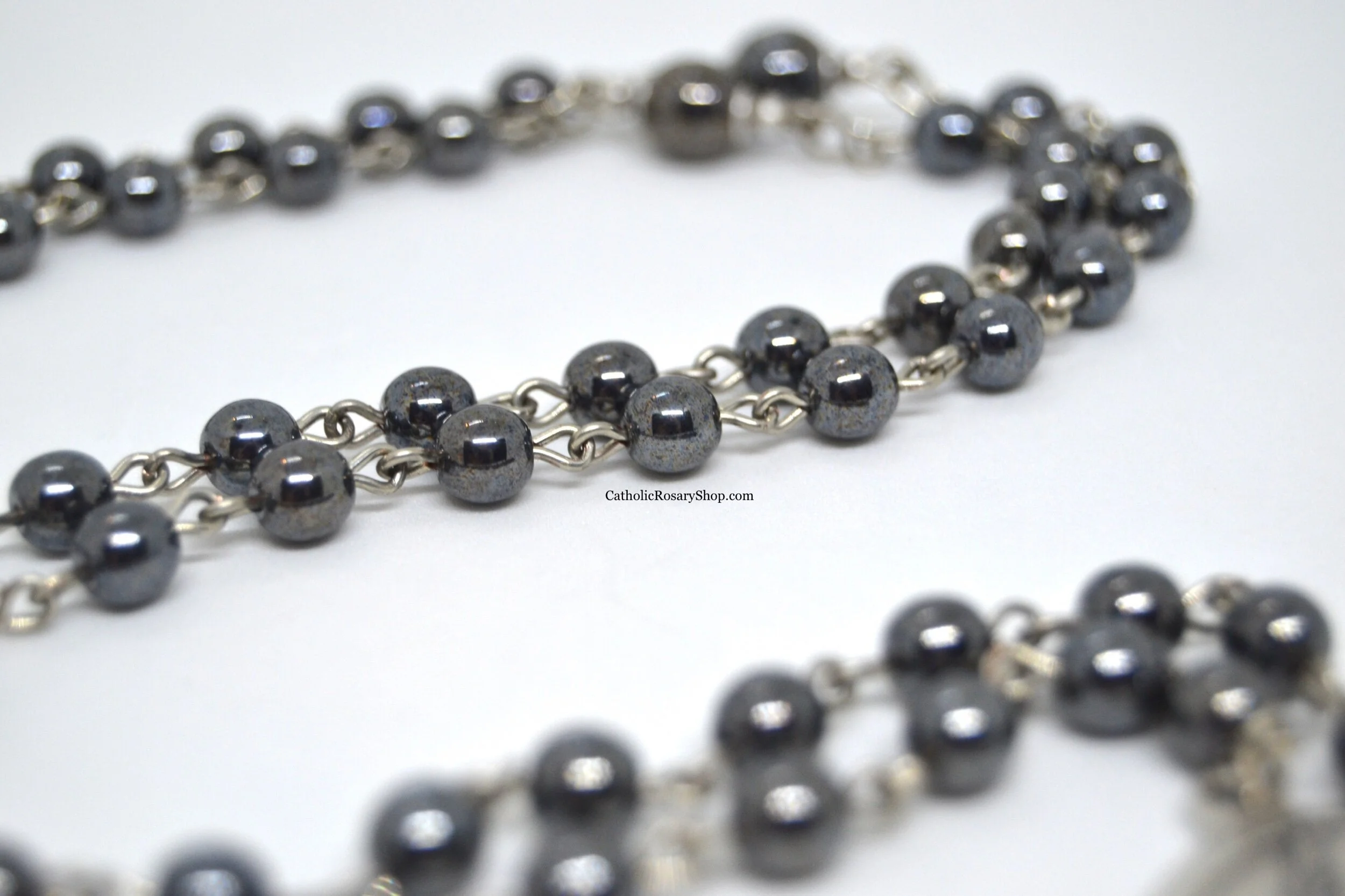 Hematite Gray Czech Glass Rosary for Men and Boys | Personalized Rosary Gifts for Dad | Boy's Baptism | Boy's First Communion