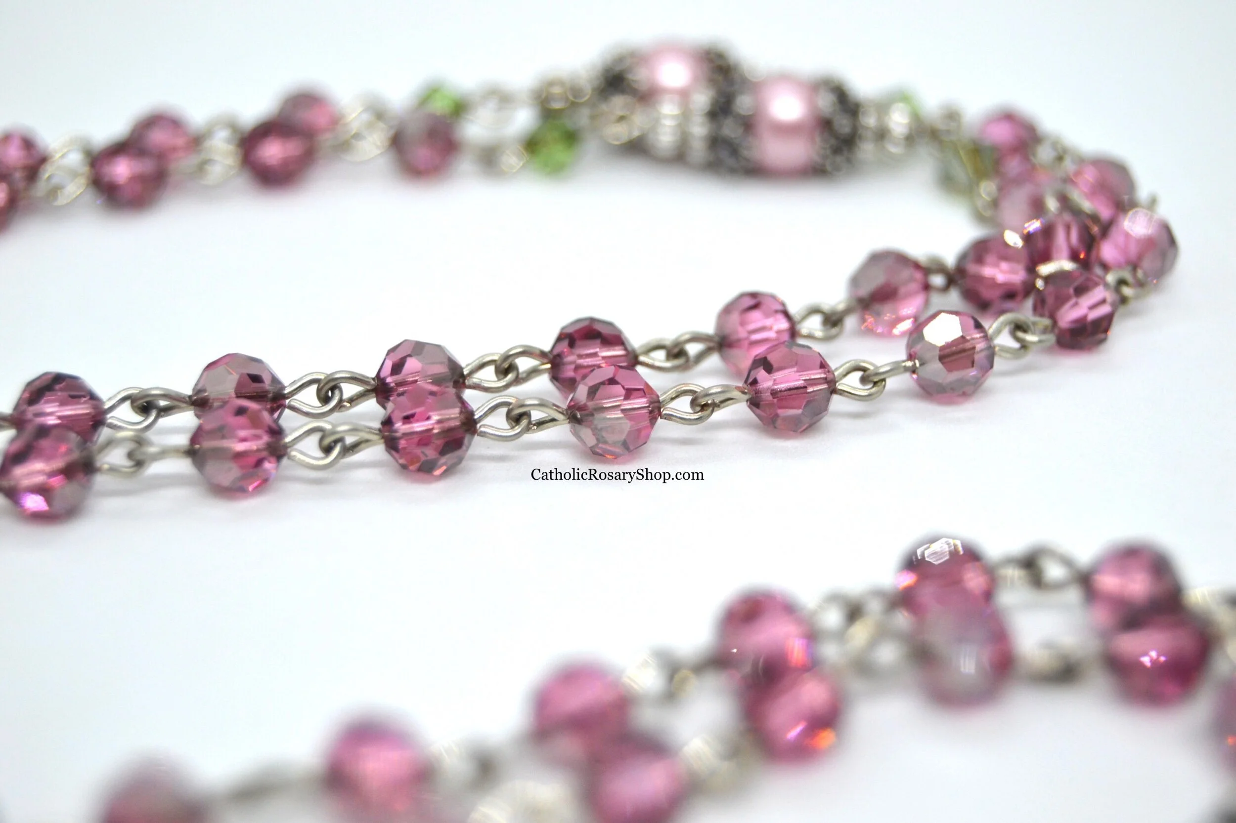 Satin Rose Austrian Crystal Rosary | Limited Edition | Personalized Rosary Gifts for Mom, Godmother or Goddaughter