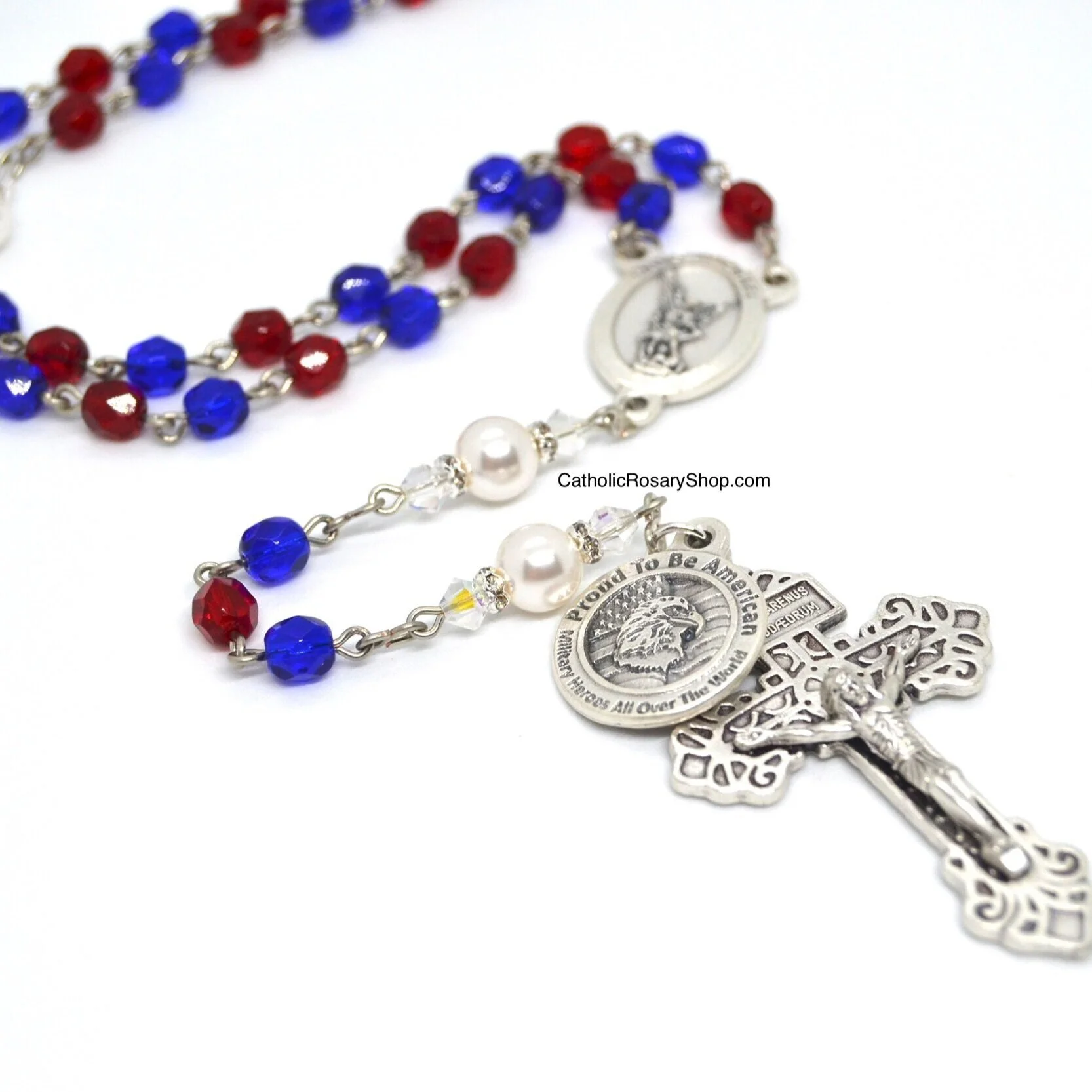 Patriotic U.S.A. Rosary | St. Michael Rosary in Red, White and Blue