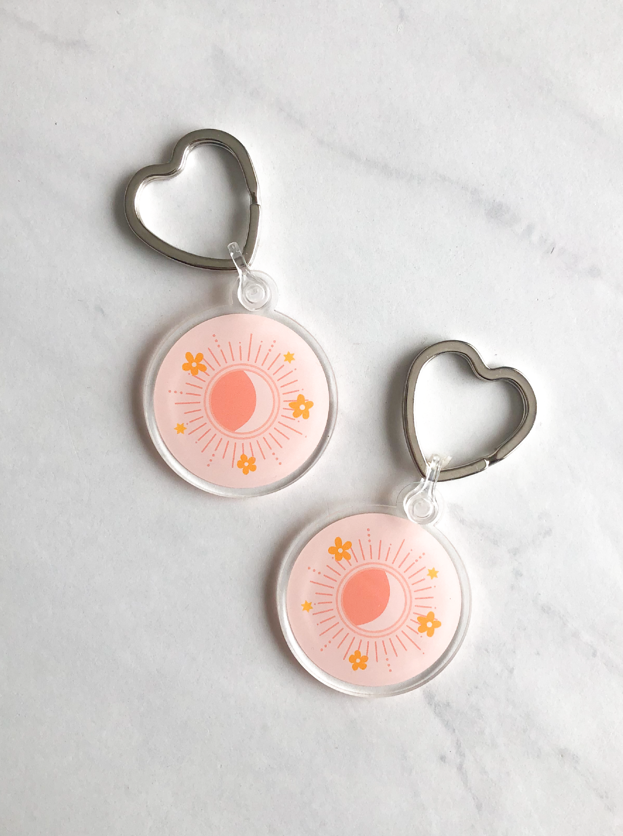 Moon Acrylic Key Ring