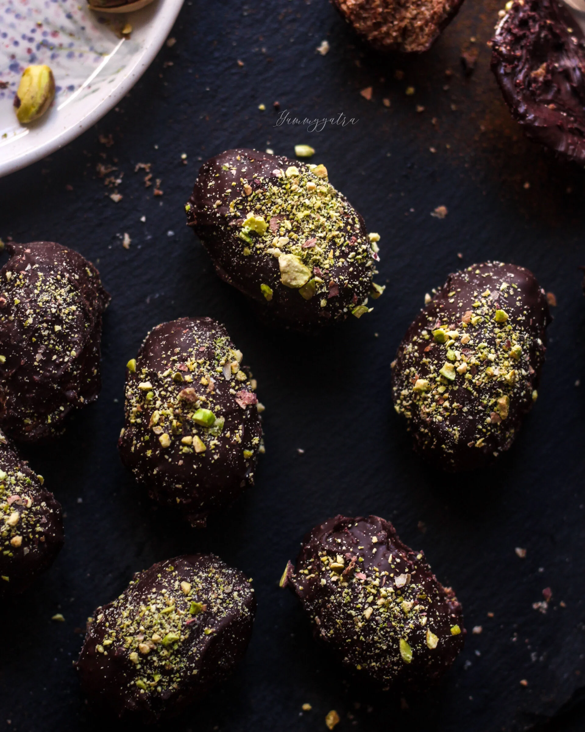 Chocolate eggs with coconut and almond