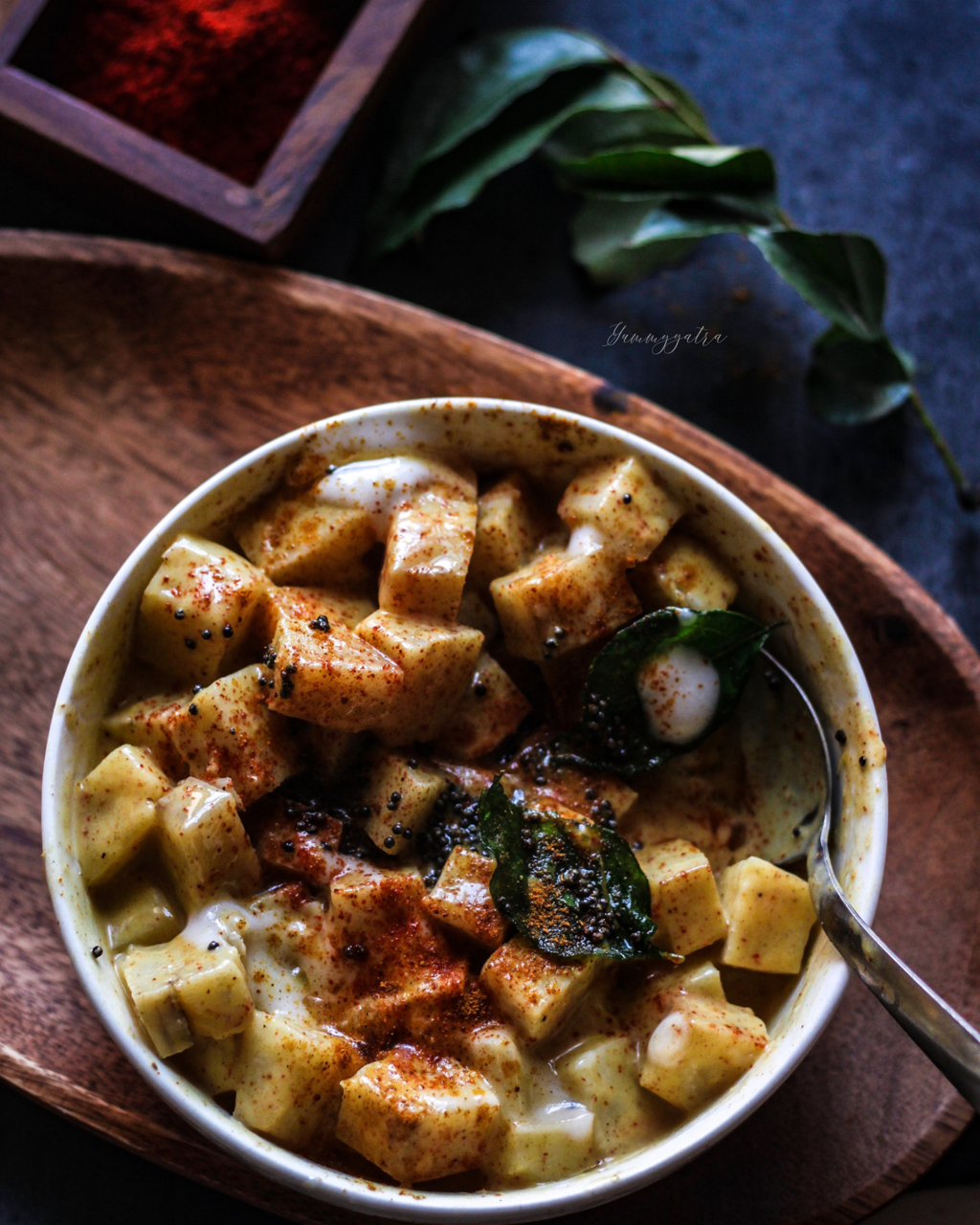 Green Plantain Salad with Curry Powder Dressing
