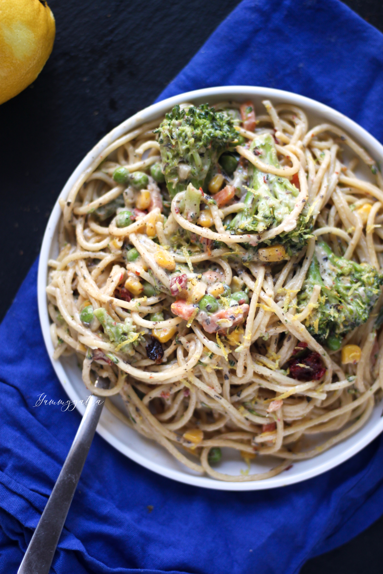 Easy Creamy Lemony Spaghetti