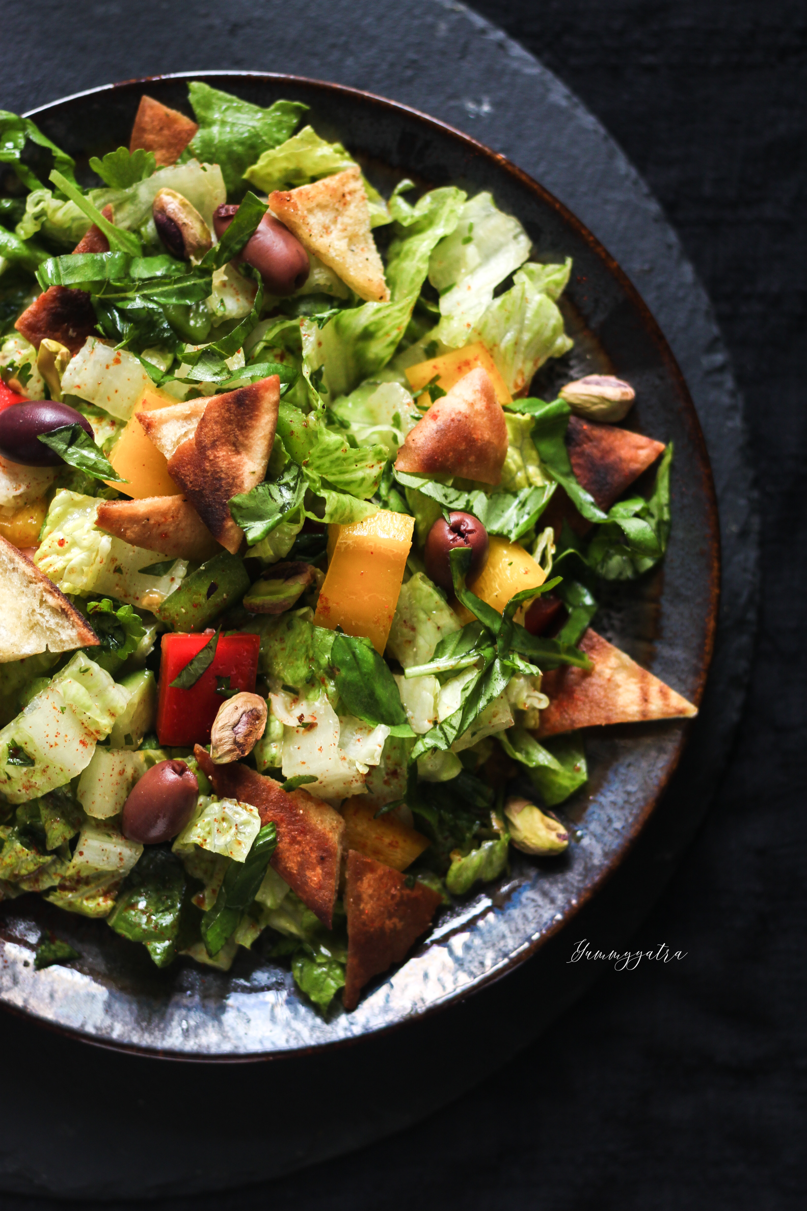 Summer Salad with Toasted Pita