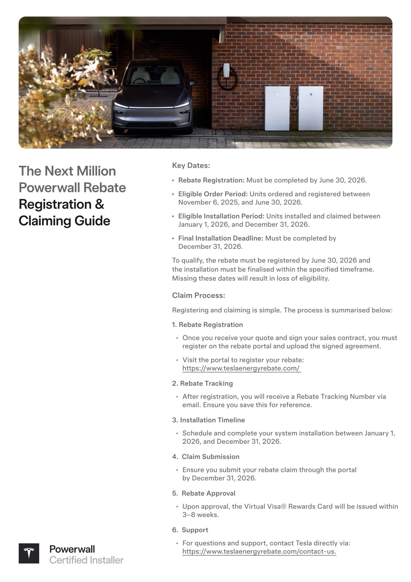 Powerwall Rebates Rego & claim guide