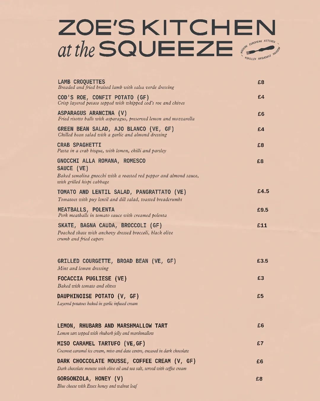 💥 UPDATED MENU💥 we've been recipe testing all week (very exciting!) and so have made a few tweaks and added pricing to the menu for our pop-up at @thesqueezecafe, kicking off in just 3 weeks! 🙌 head to the link in bio to book your table 🧡