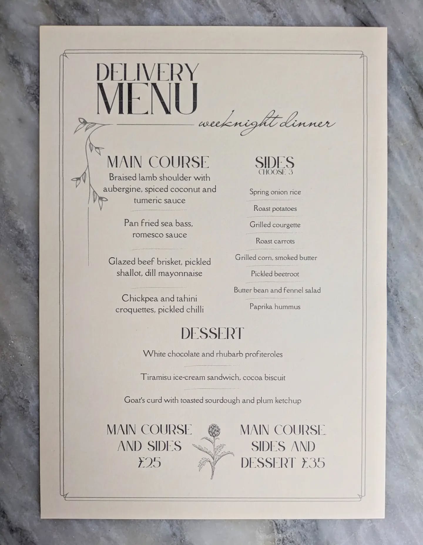 🍂 WEEKNIGHT DINNER DELIVERY MENU🍂
The seasons are changing, and so are we! 

This menu is available for delivery to your households and offices in postcodes SS0-SS9, Monday-Friday, and every meal comes complete with complimentary rosemary focaccia 