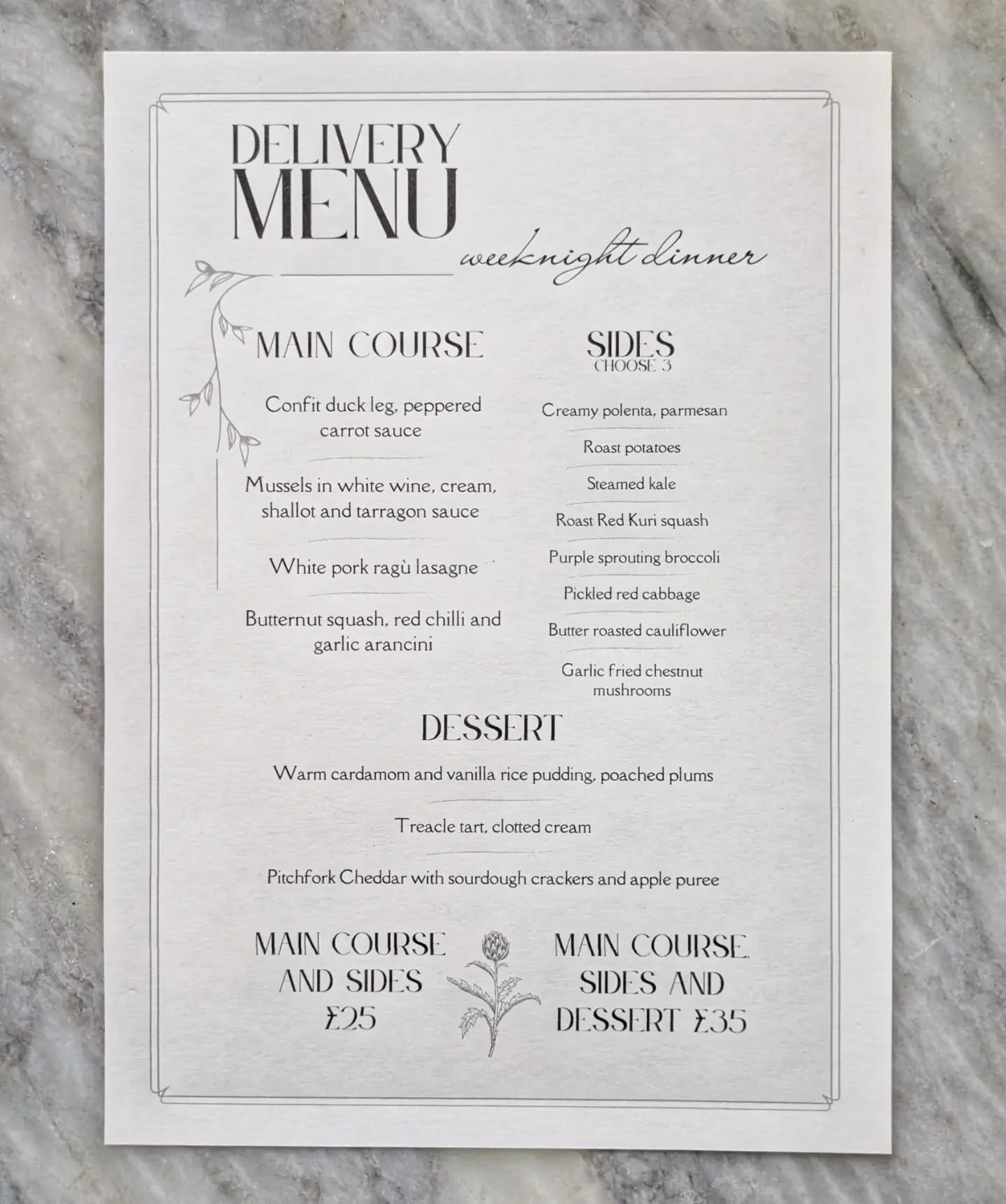 🍁WEEKNIGHT DINNER DELIVERY MENU🍁
The days shorten, the air gets chiller and the leaves change colour - so we change the seasonal vegetables on offer! 

This menu is available for delivery to your households and offices in postcodes SS0-SS9, Monday-