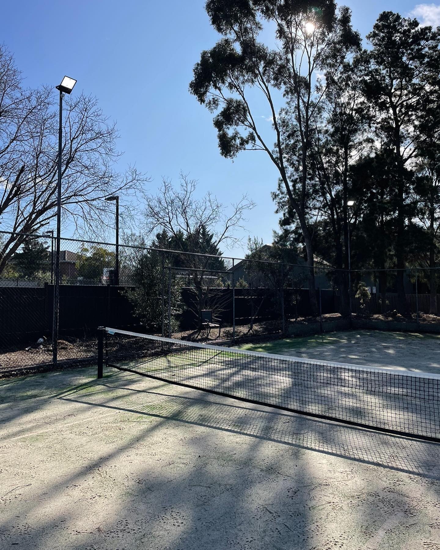 Tennis court light upgrade.

Damaged cable repaired &amp; metal halide lamp flood lights replaced with new 200w floods.