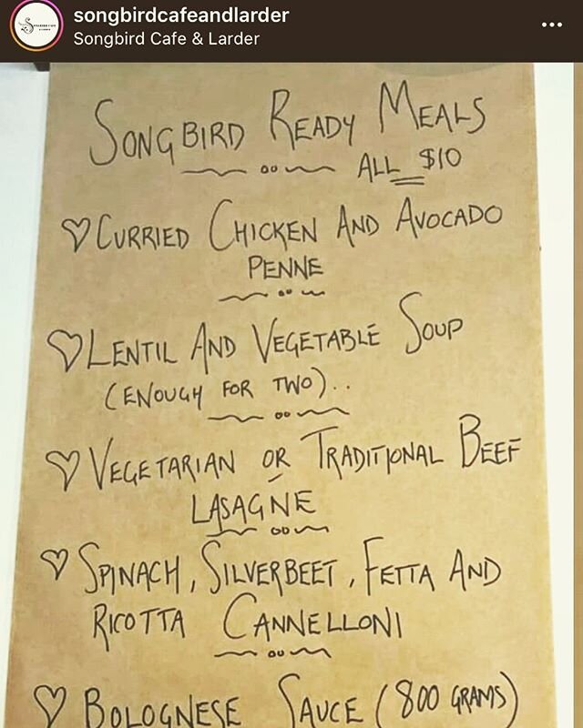 Local takeaway meal options in Kinglake! Support @songbirdcafeandlarder #supportlocal 🍝🥘🍲💛