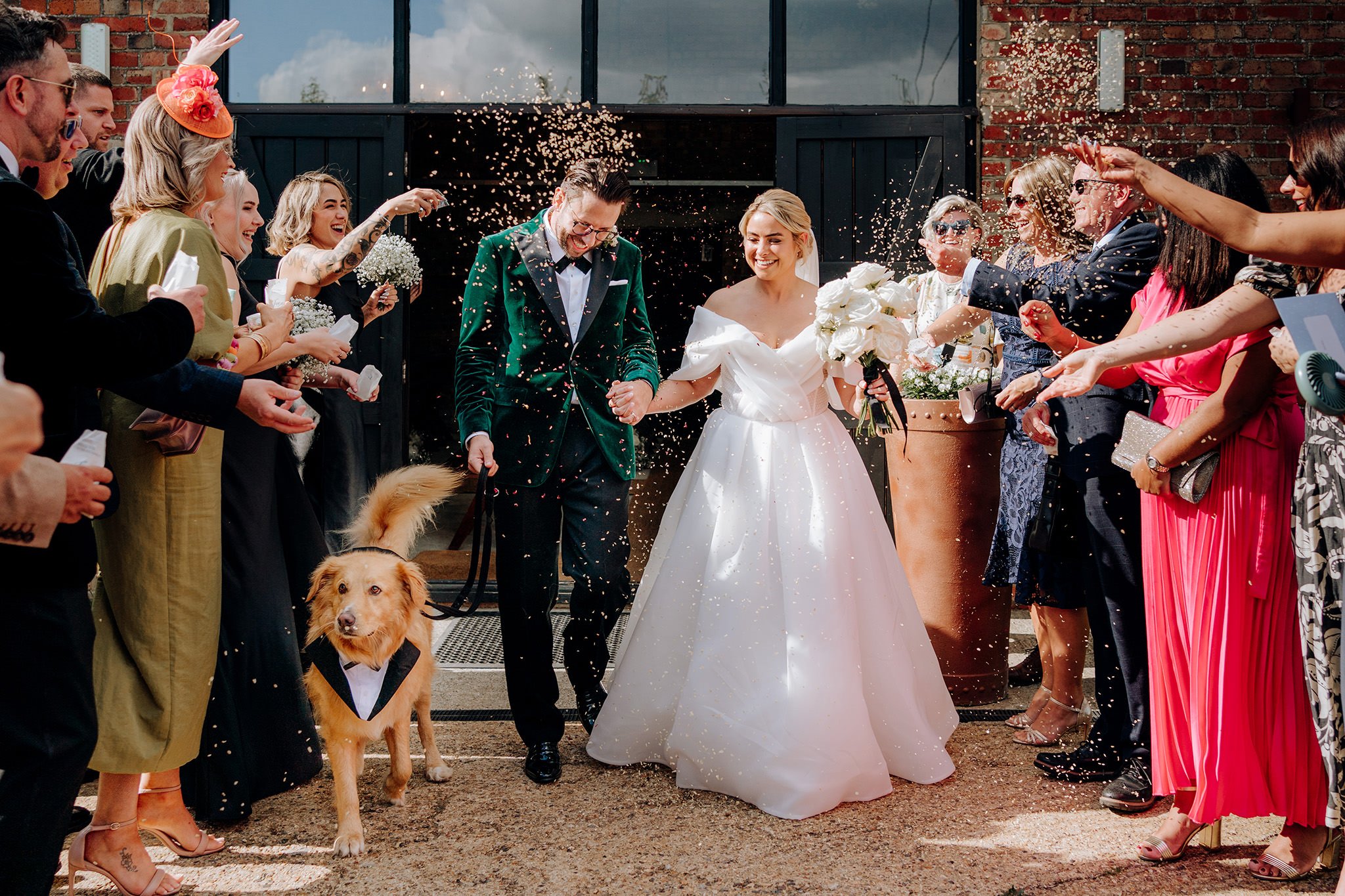 Confetti line at The Barn at Botley Hill