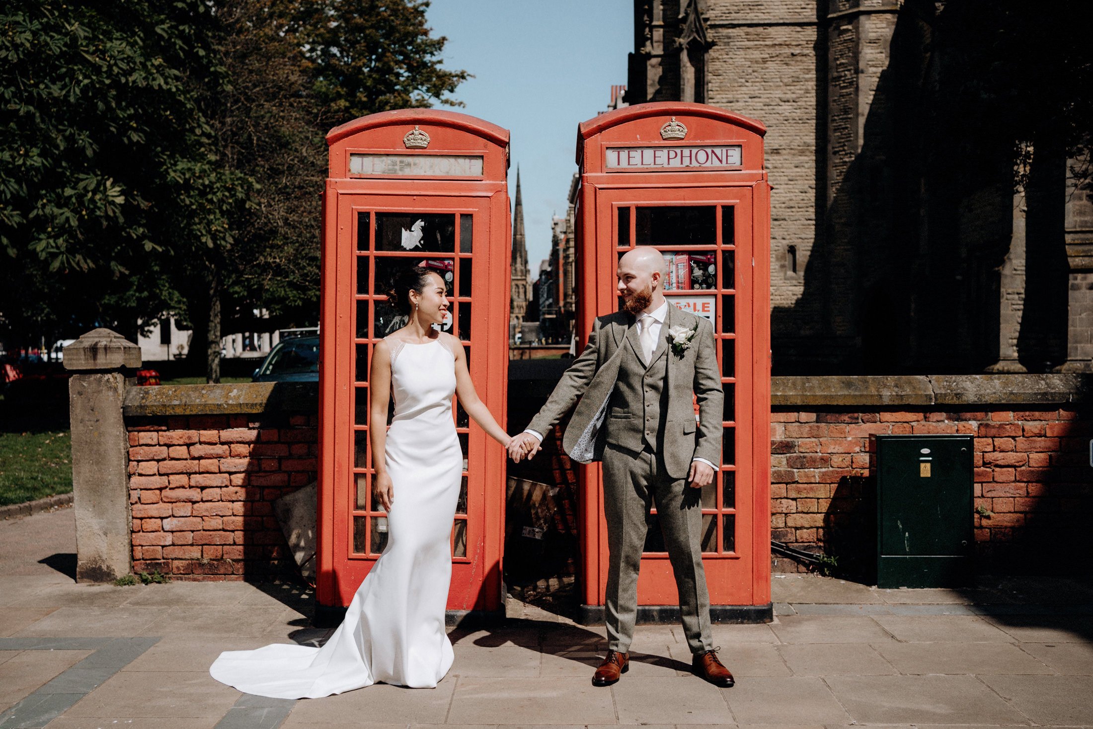 Bride and groom, fun Southport wedding
