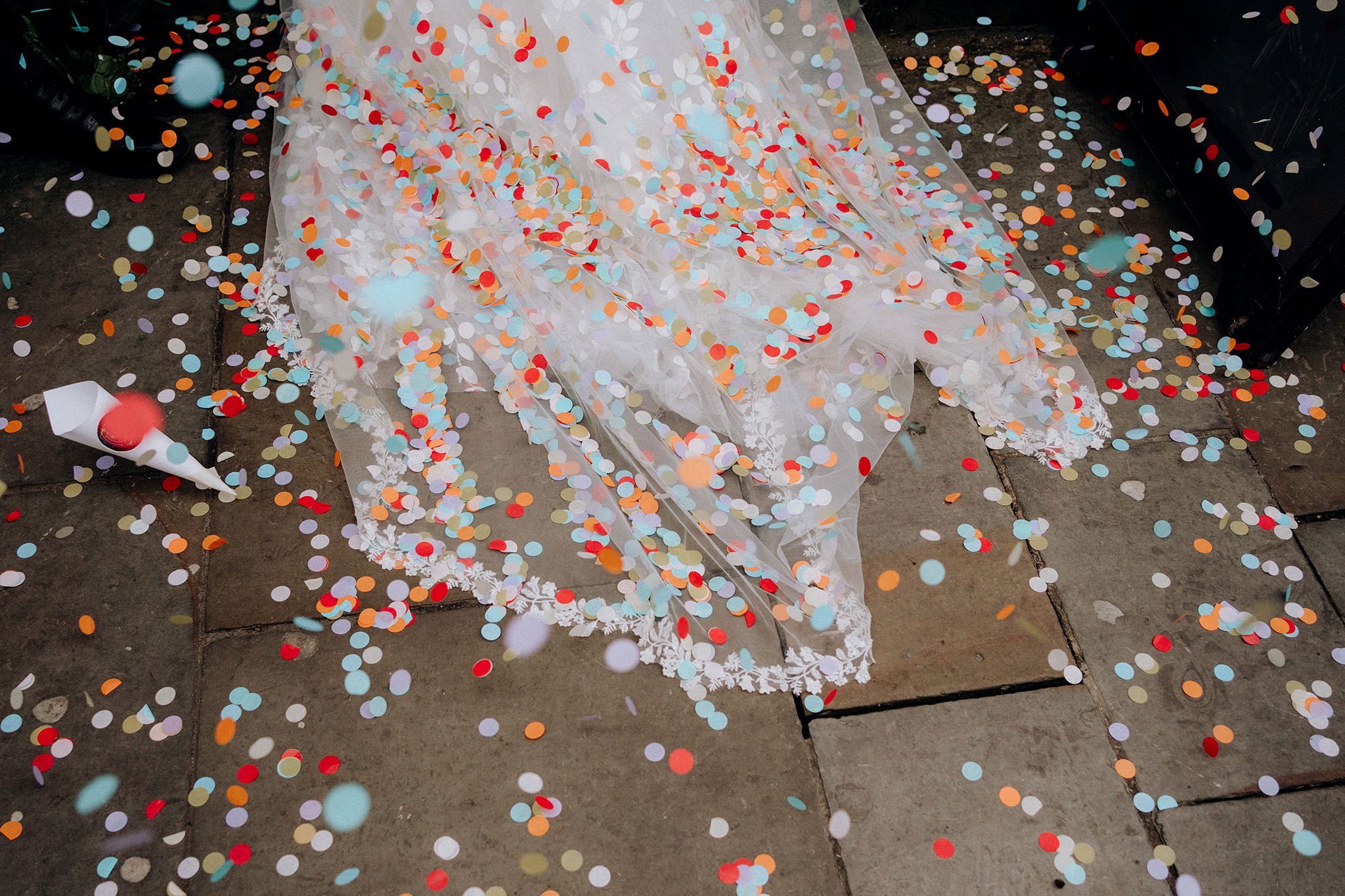 Confetti on the dress