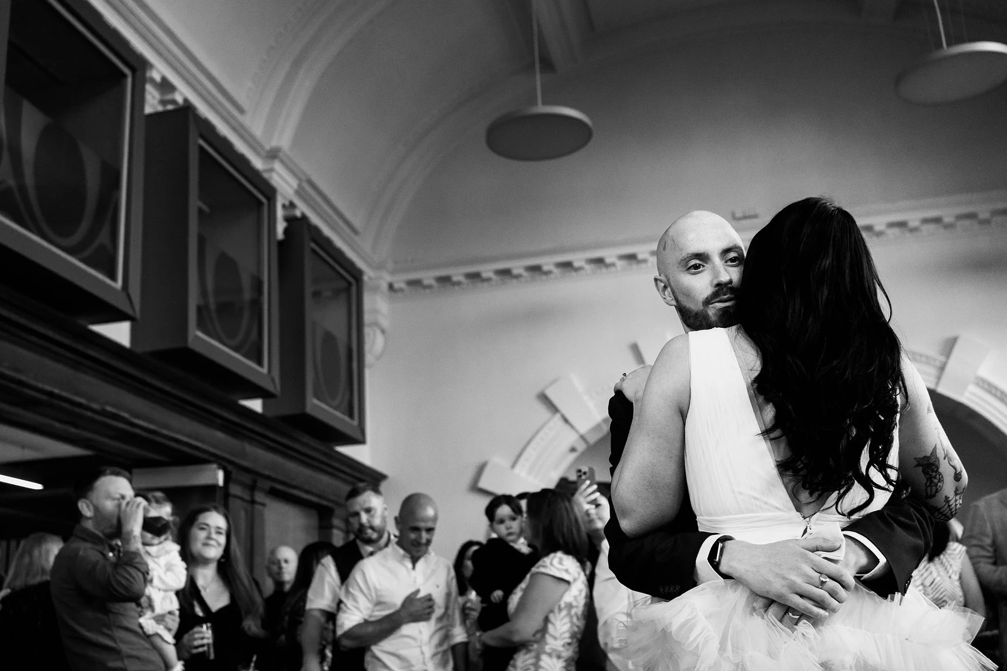 bride and groom first dance at the old library liverpool