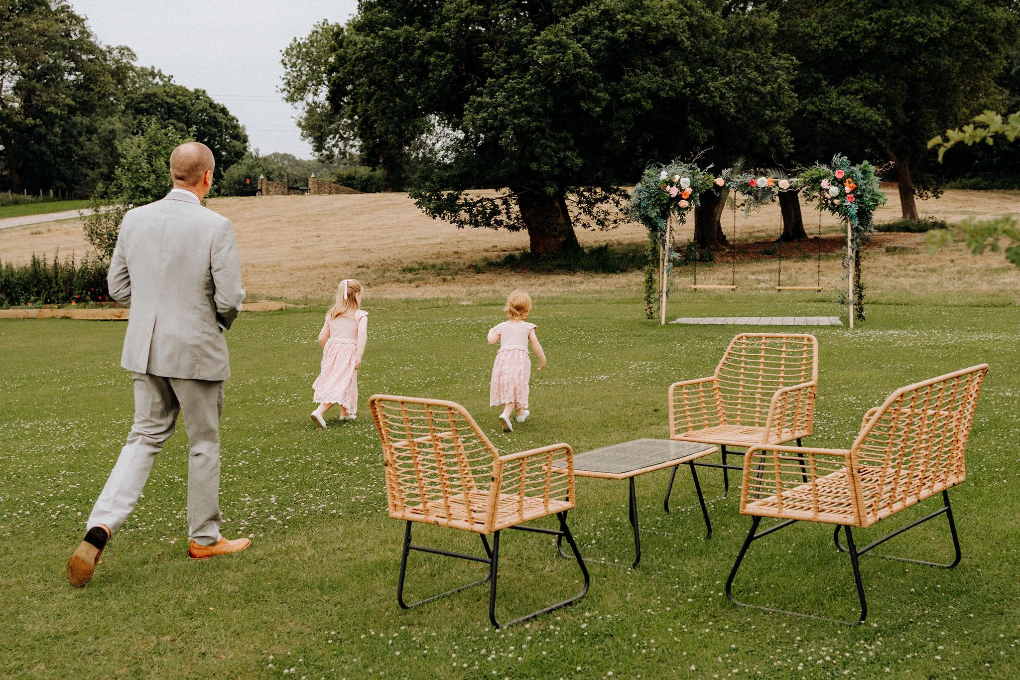 kids playing during wedding day