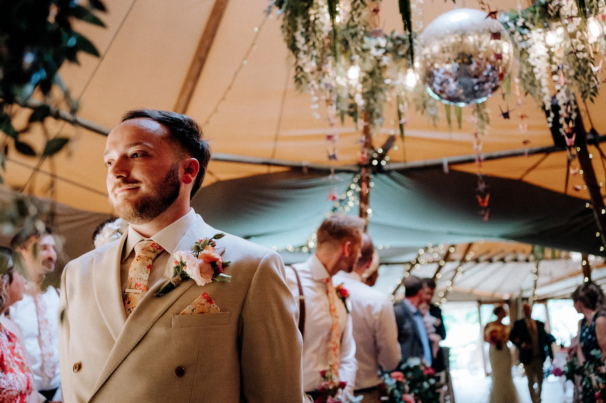 wedding ceremony at tipis at riley green