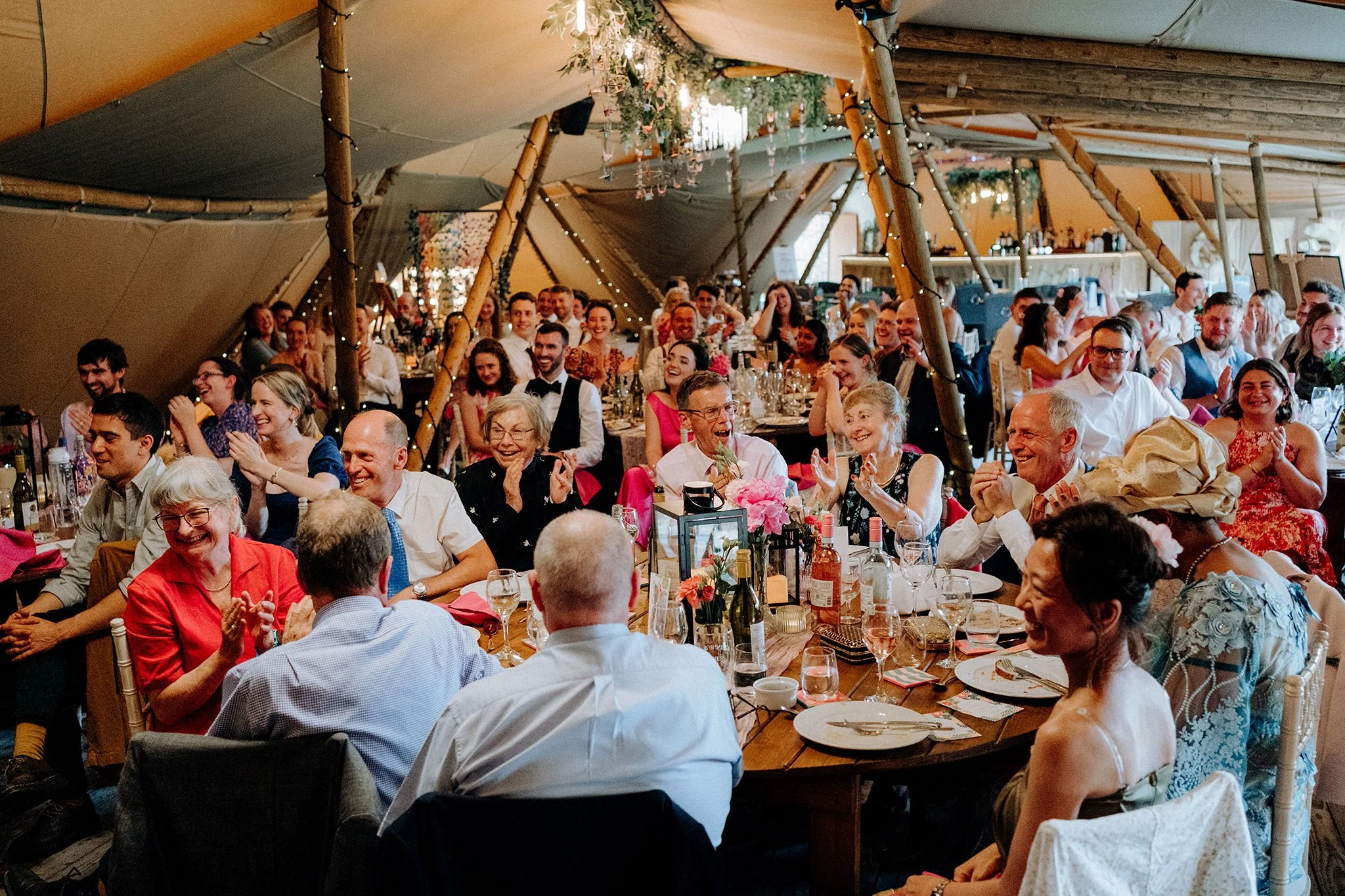 guests during the speeches tipis at riley green