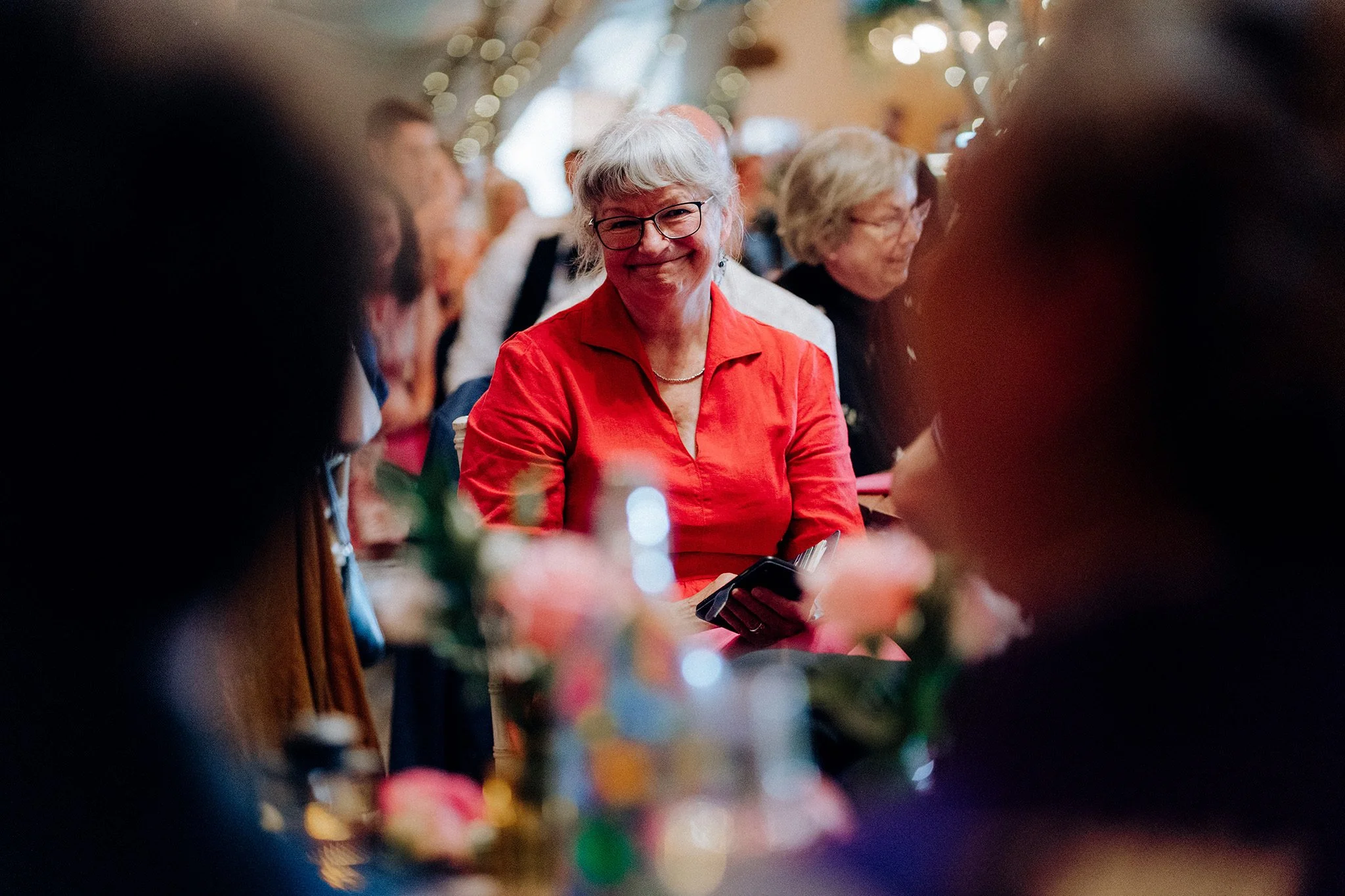 guest during wedding speech at tipis at riley green