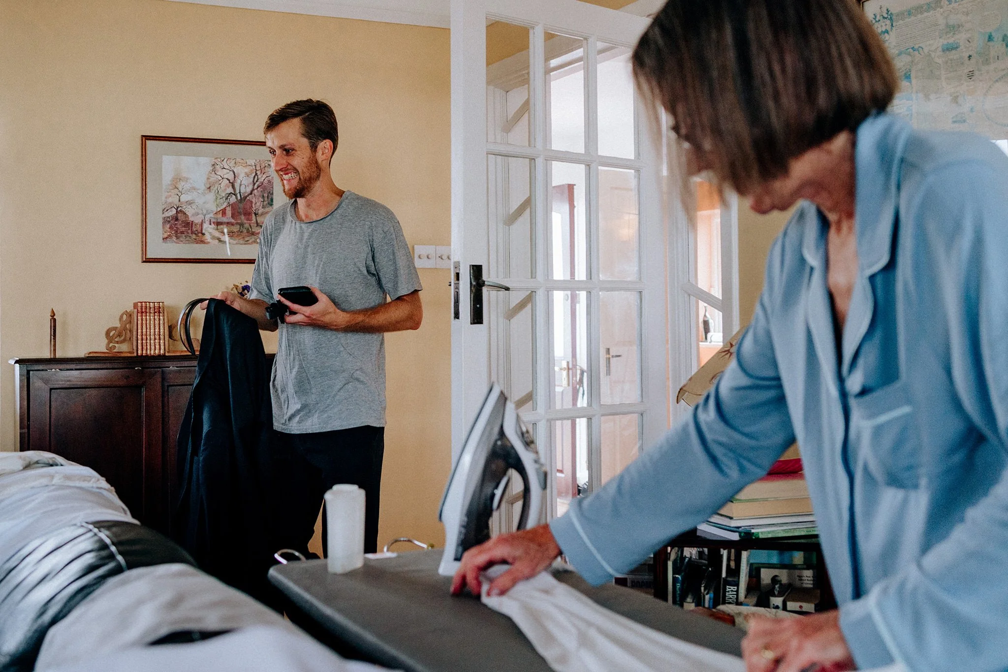 getting ready for the wedding in crosby