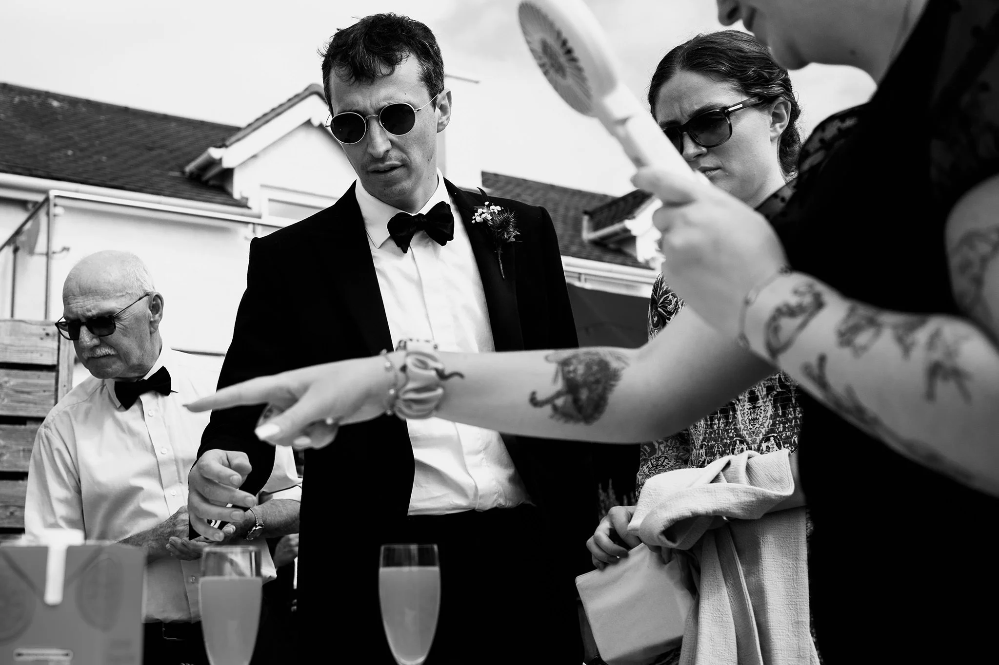 guests arriving for welcome drink