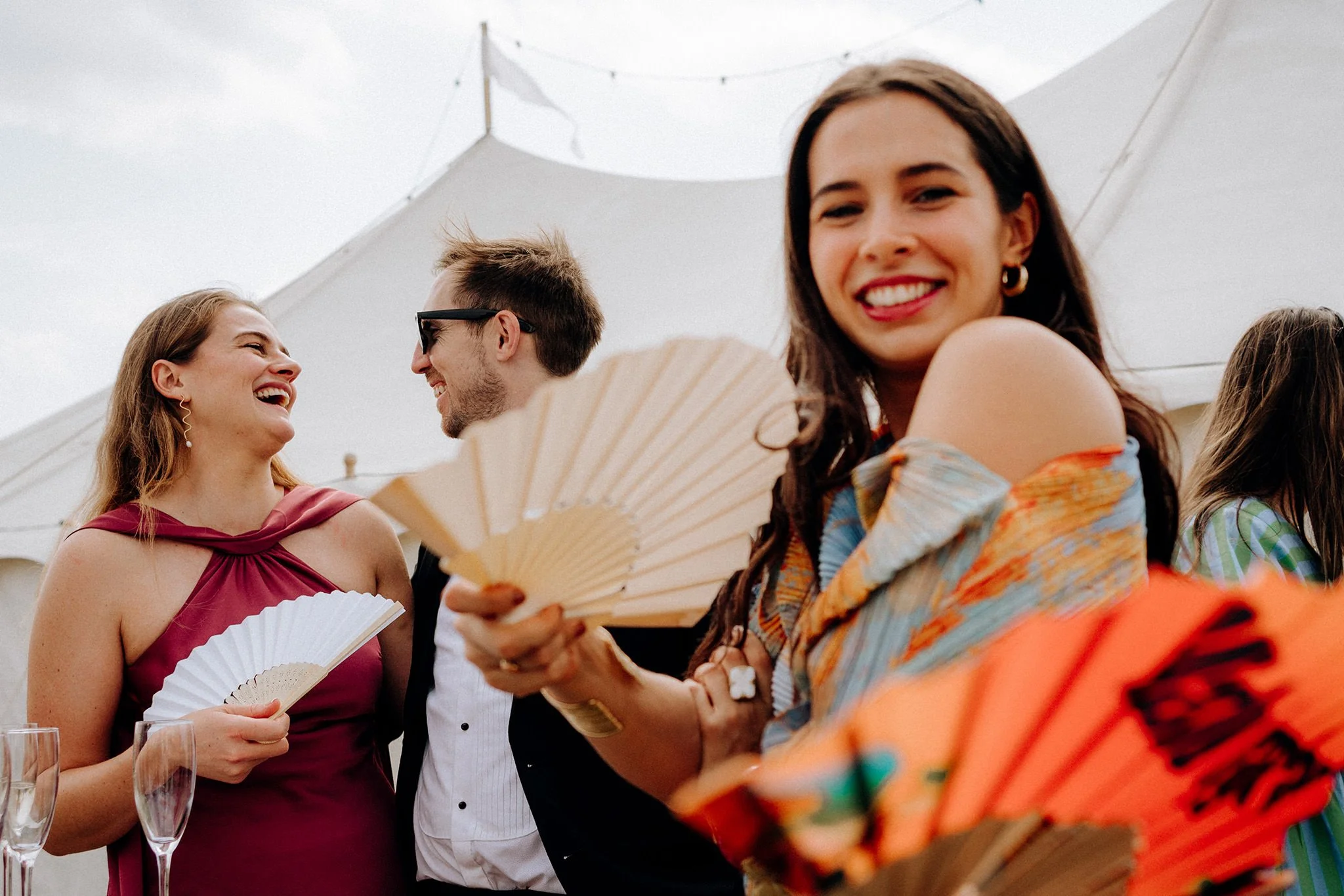 wedding guests at crosby beach