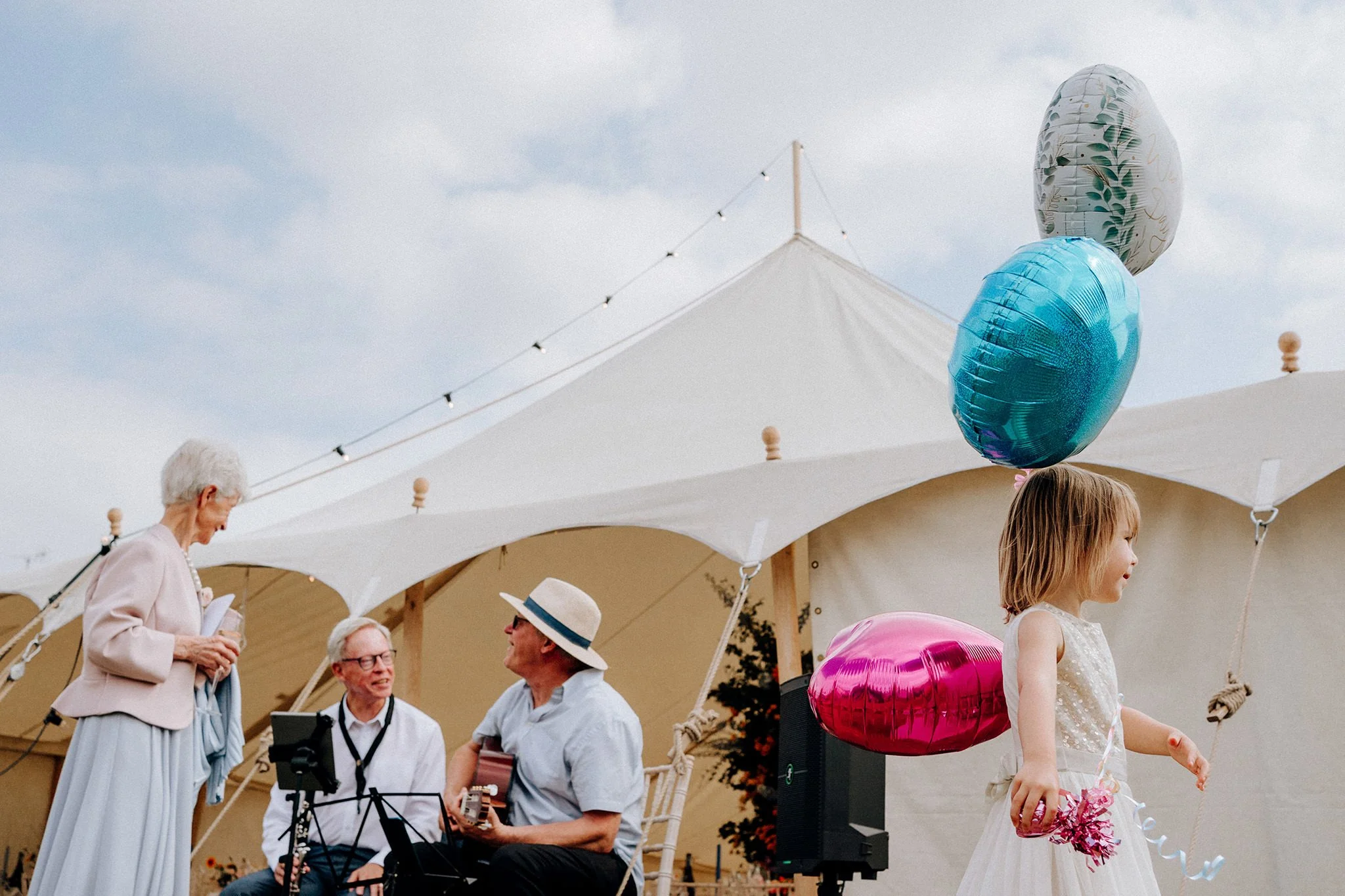 guests at crosby beach wedding party