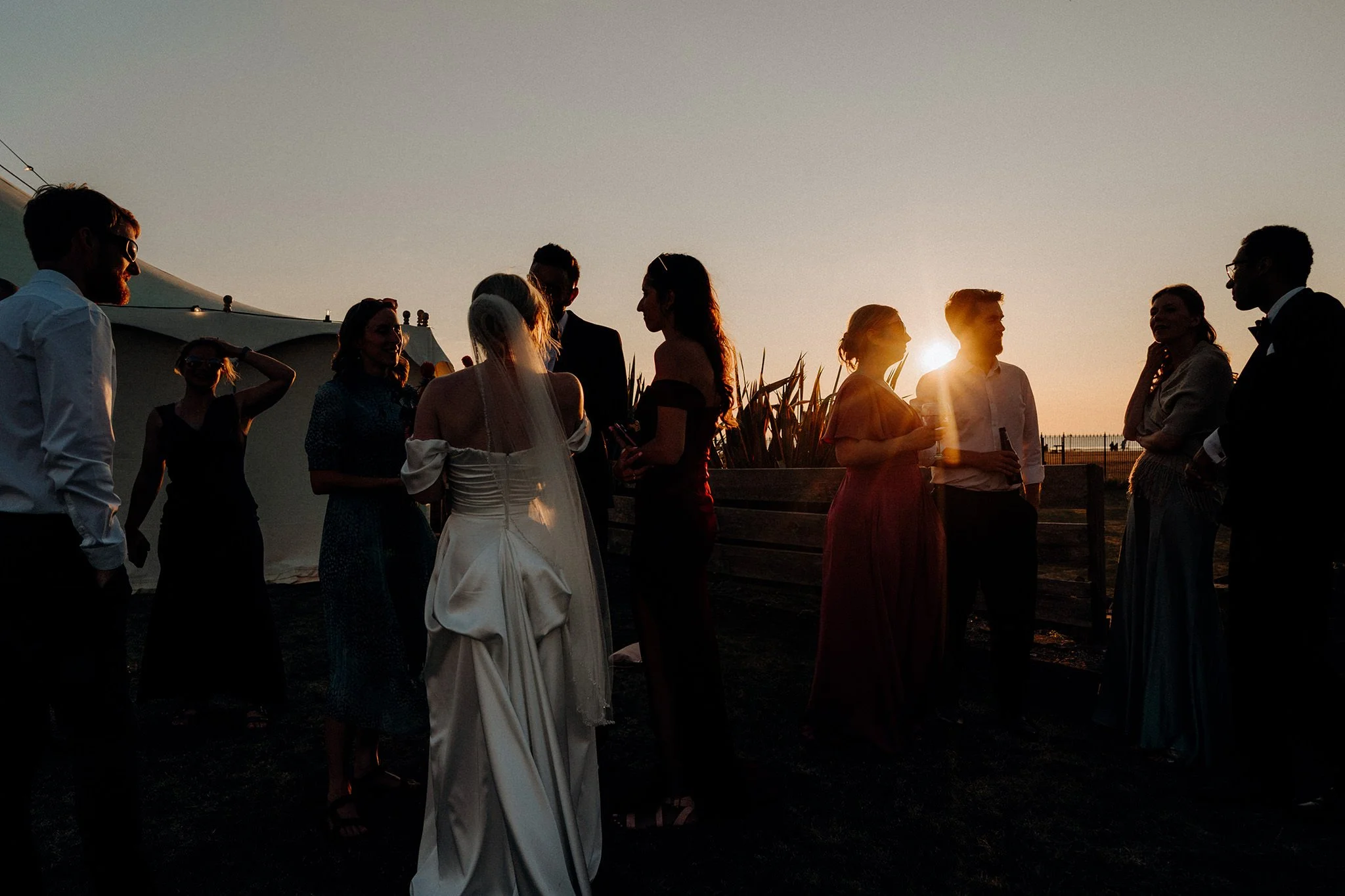 sunset wedding day
