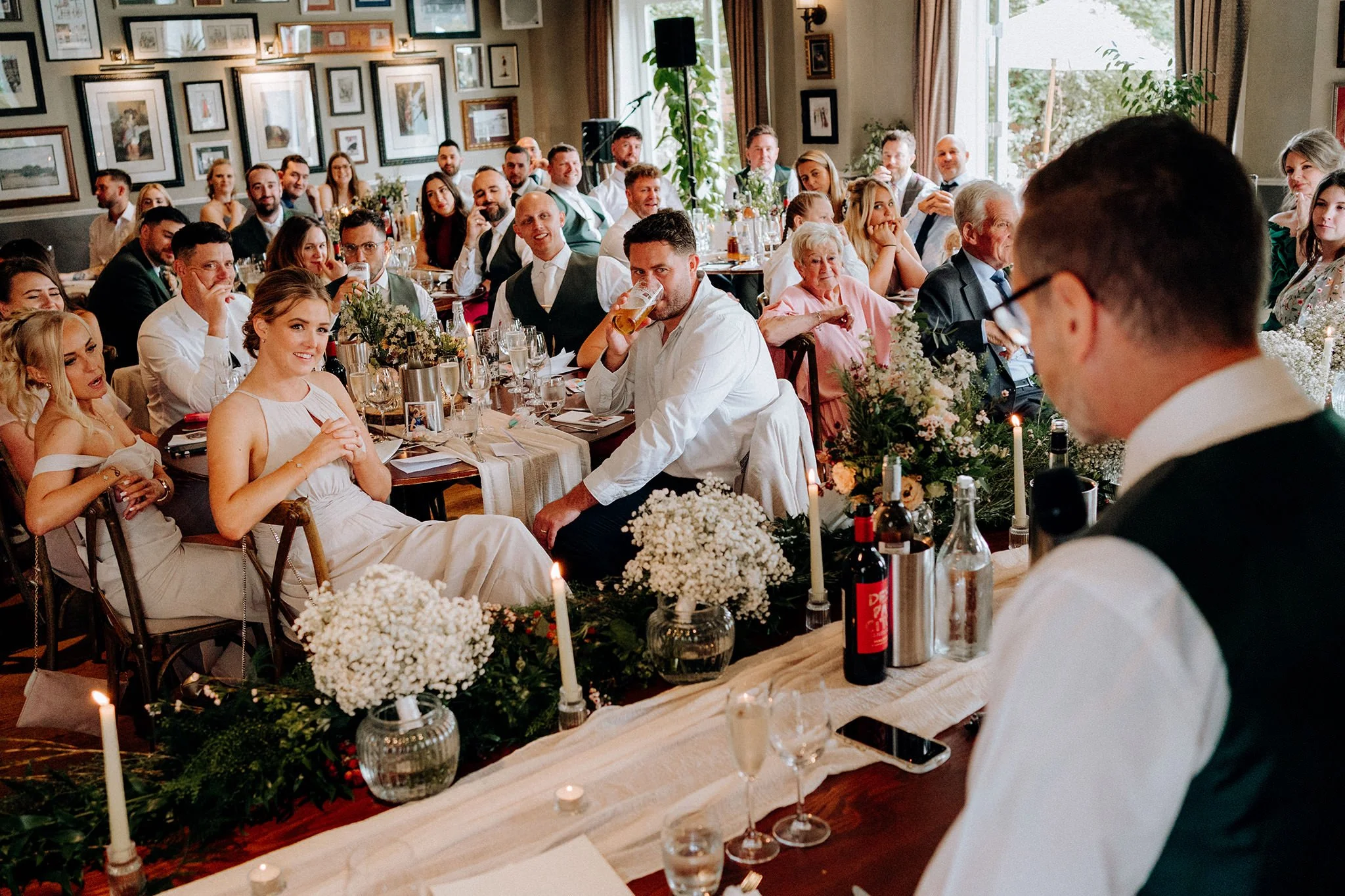 wedding reception at the little fox, thornton hough