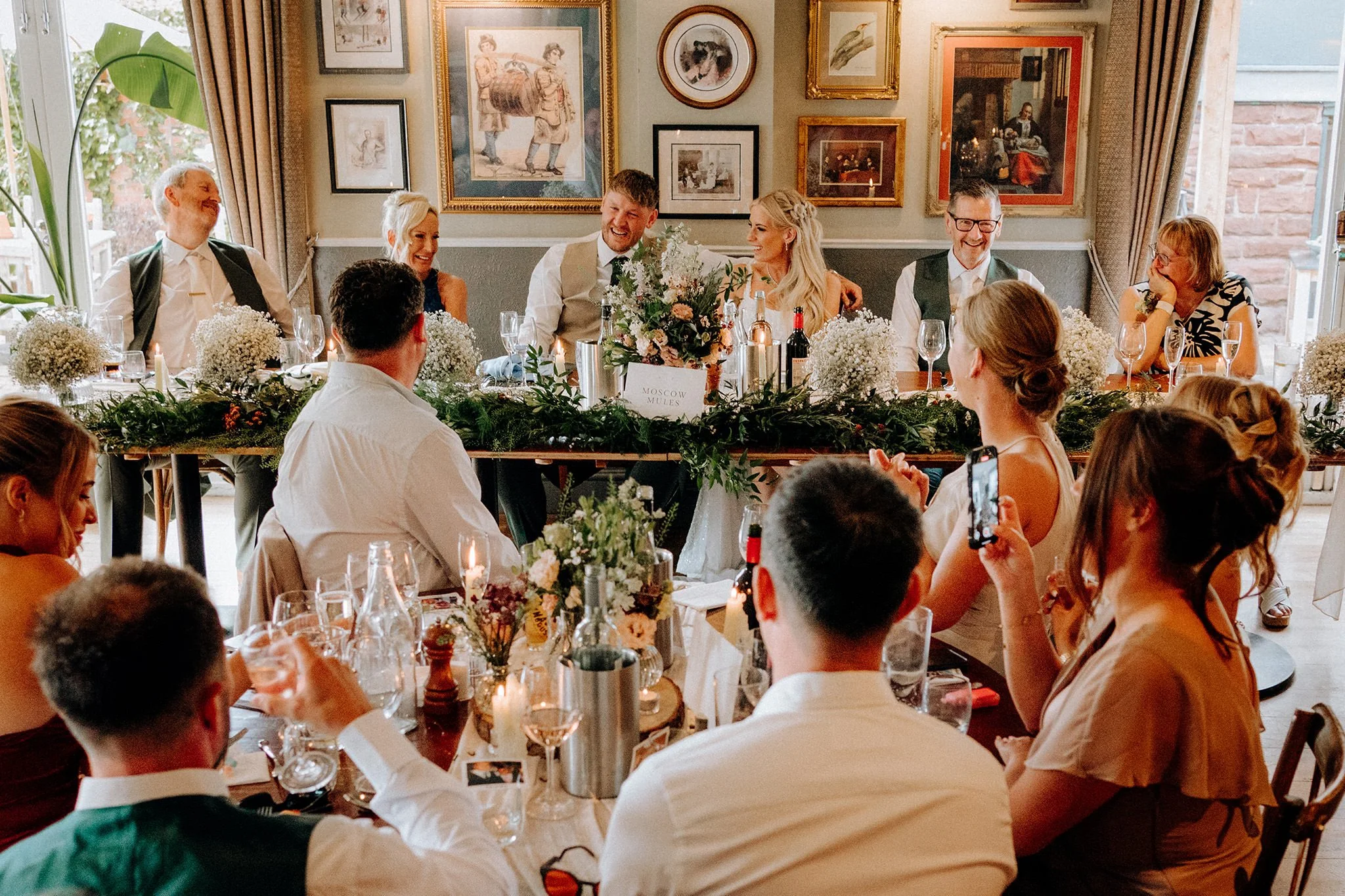 wedding reception at the little fox, thornton hough