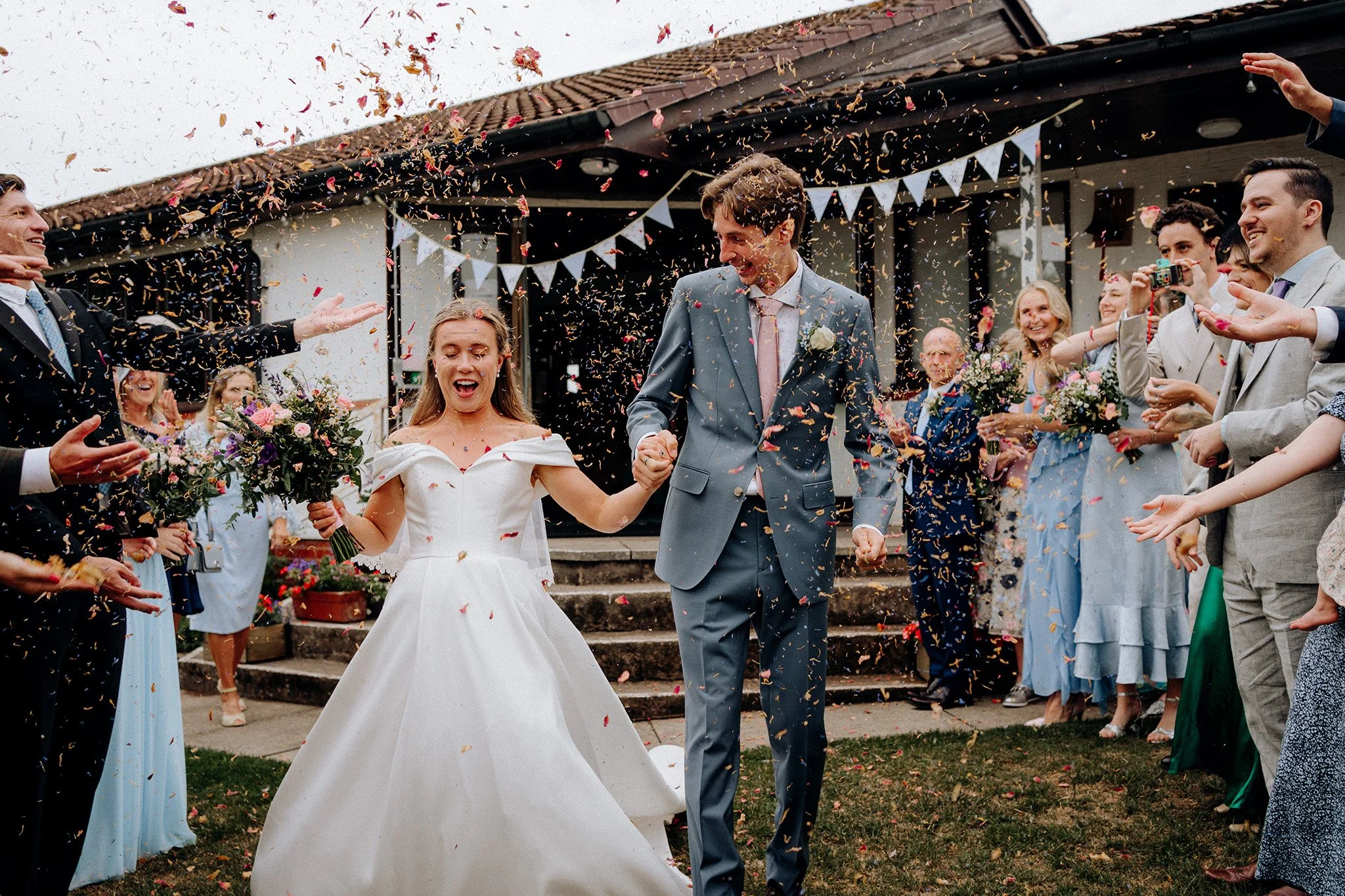 confetti village hall wedding