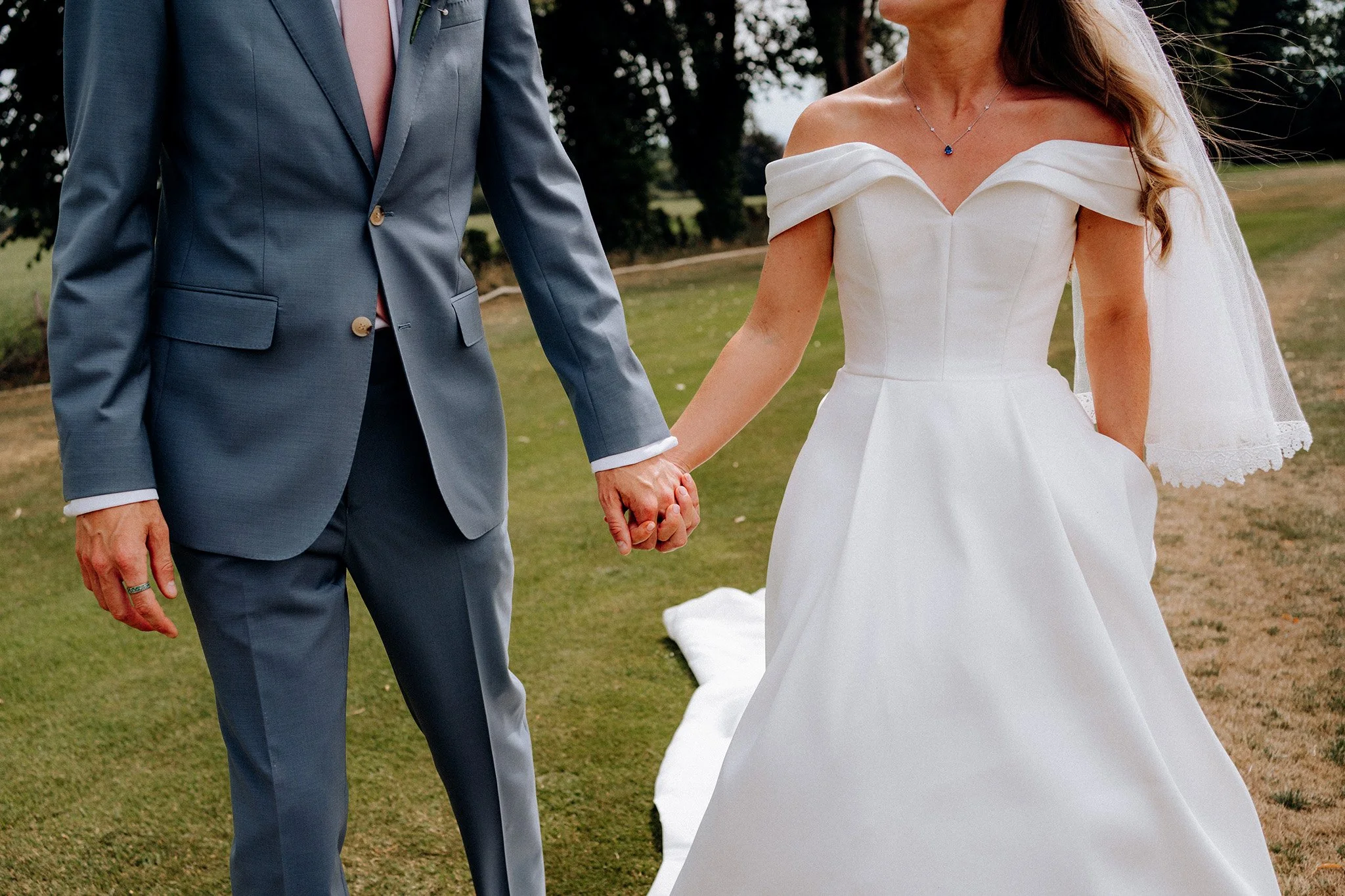 bride and groom portraits during village hall wedding