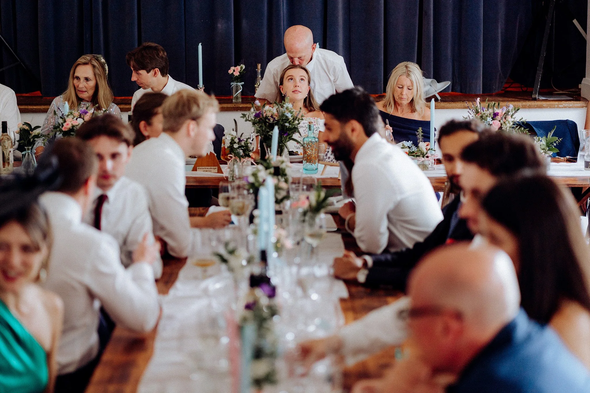 village hall wedding meal and speeches