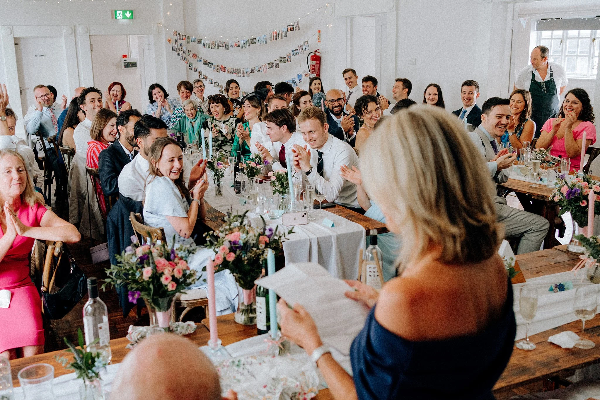 village hall wedding meal and speeches